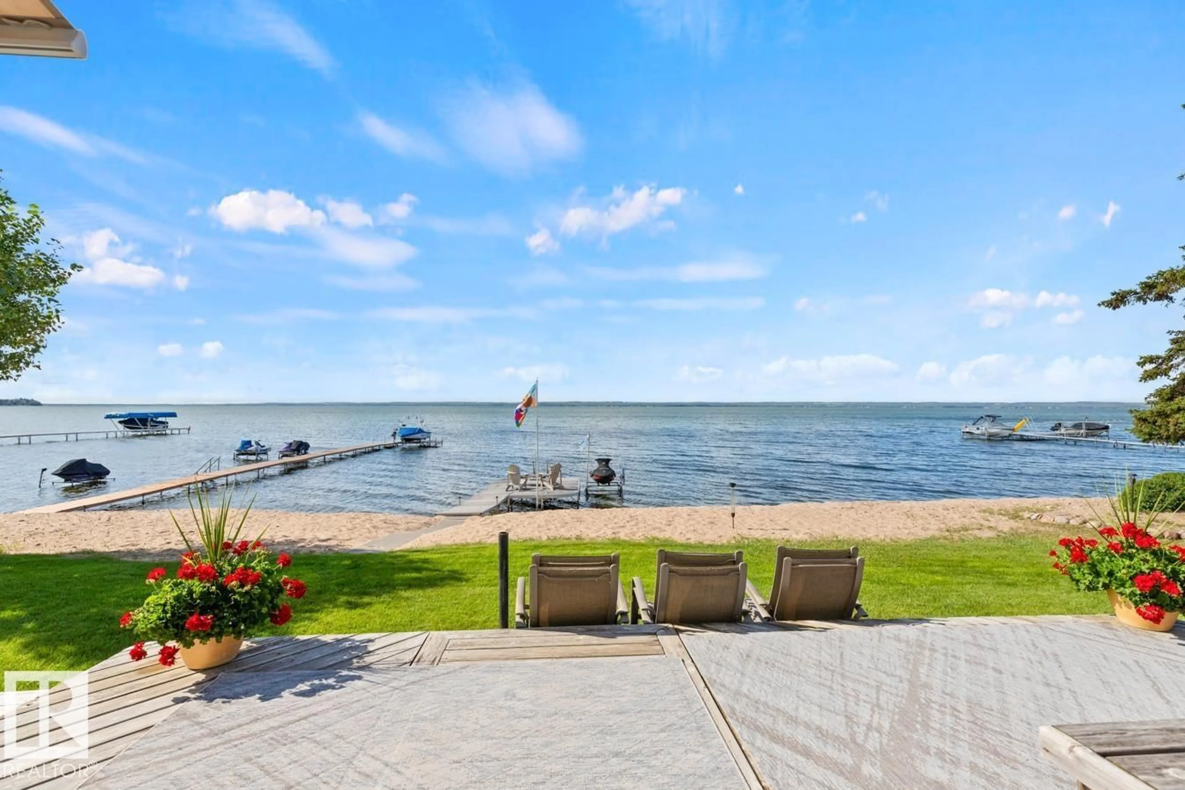 Patio, water/lake/river/ocean view for 5 ARGENTIA BE, Rural Wetaskiwin County Alberta T0C2C0