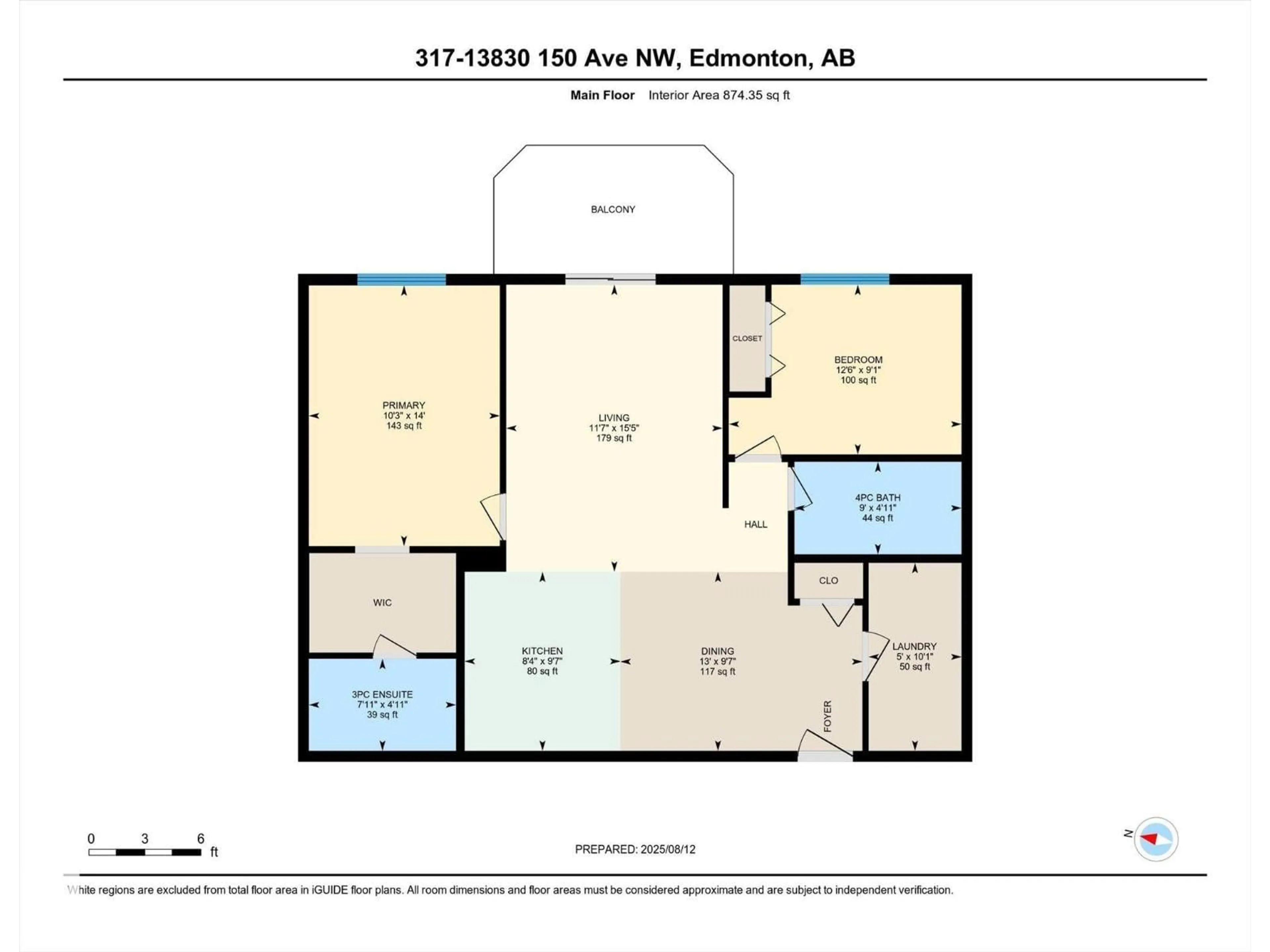 Floor plan for 13830 - 317 150 AV, Edmonton Alberta T6V1X2