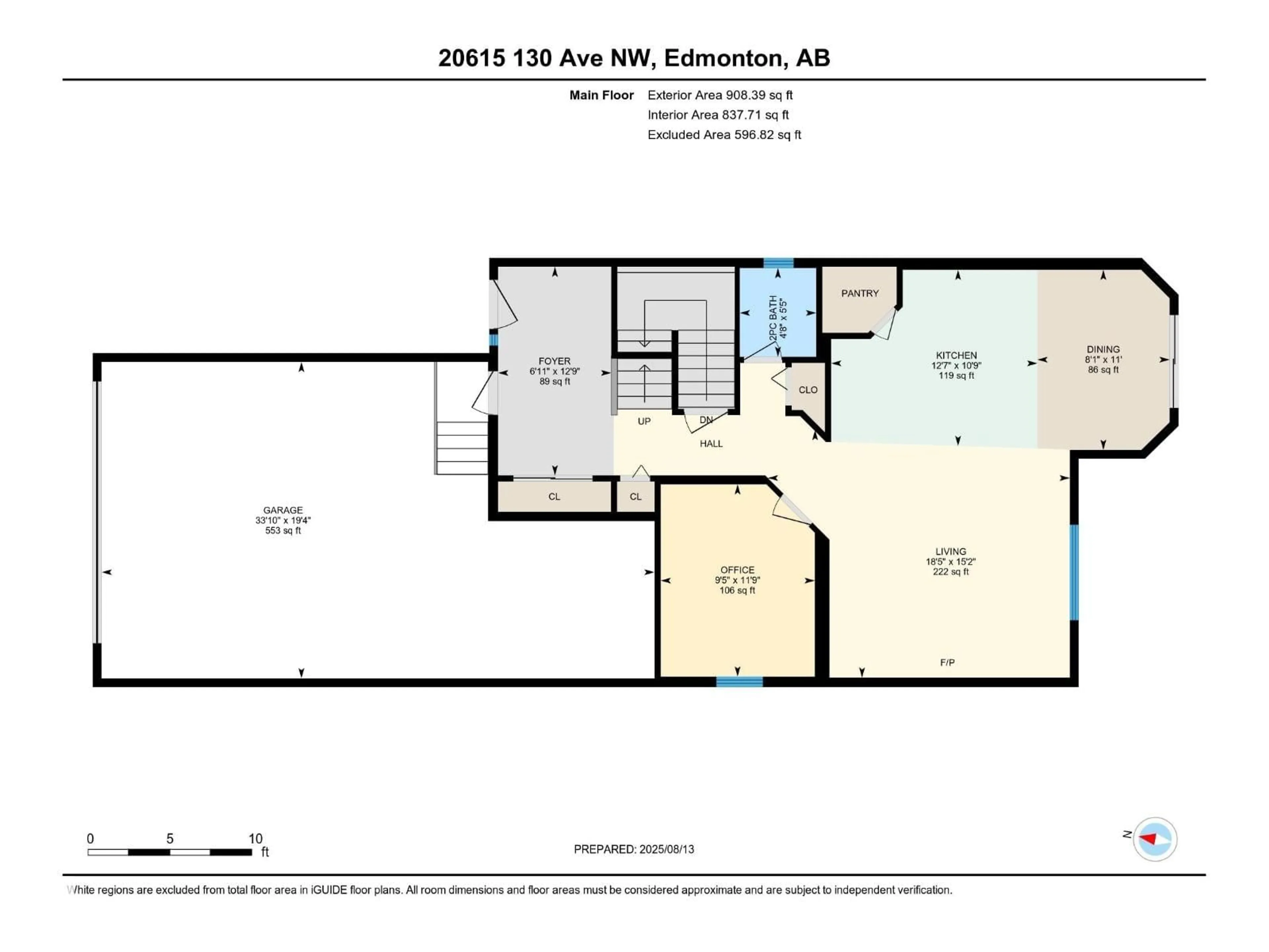 Floor plan for NW - 20615 130 AV, Edmonton Alberta T5S0J4
