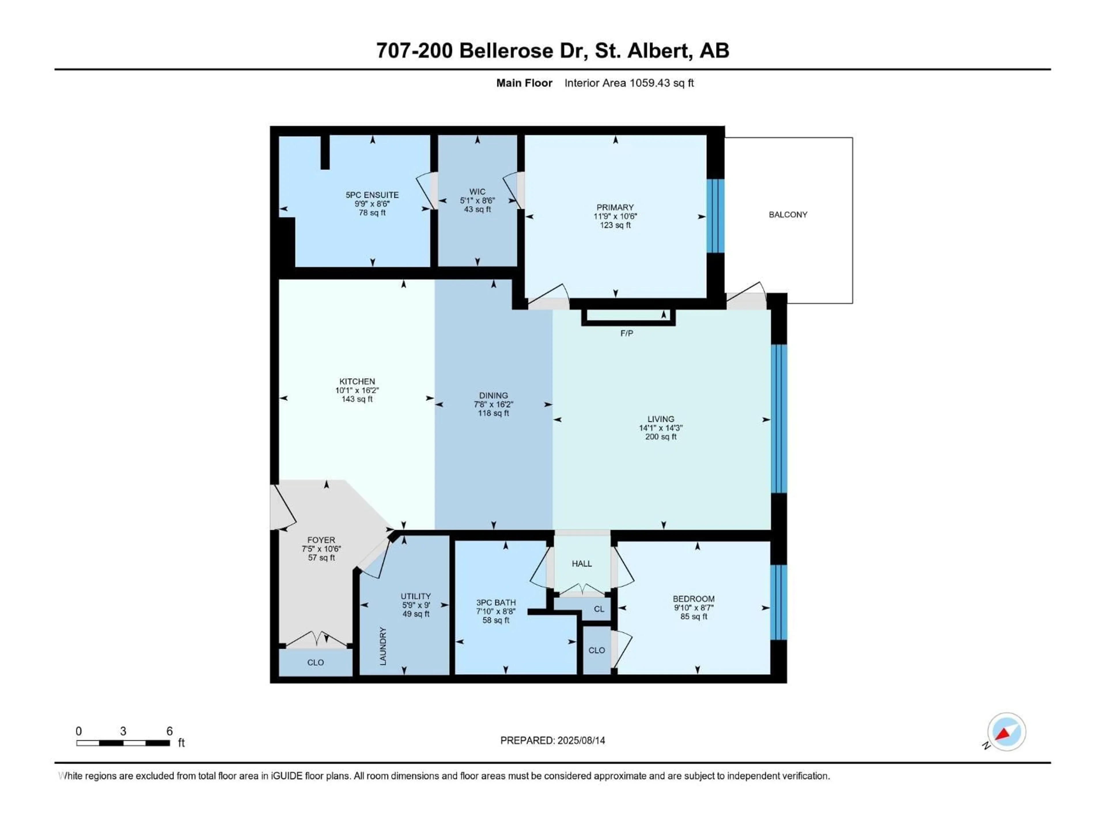 Floor plan for 200 - 707 BELLEROSE DR, St. Albert Alberta T8N7P7