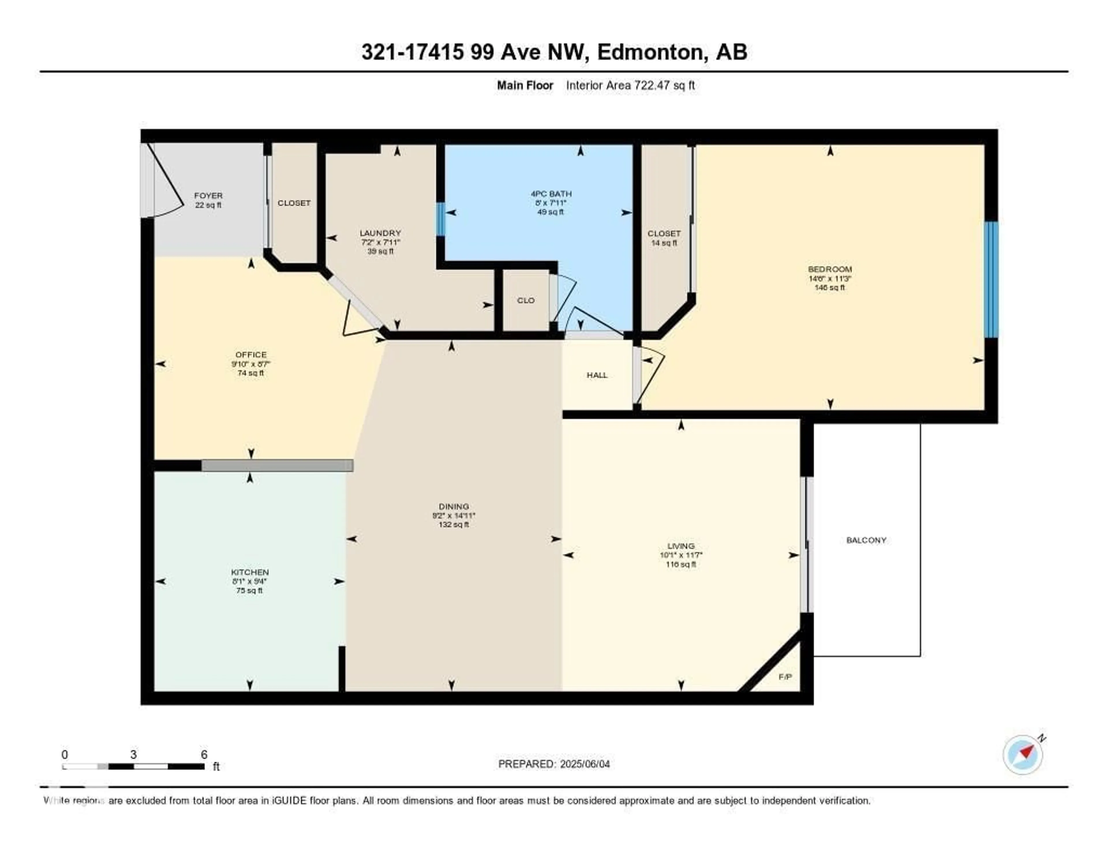 Floor plan for 321 17415 99 AV, Edmonton Alberta T5T0W8