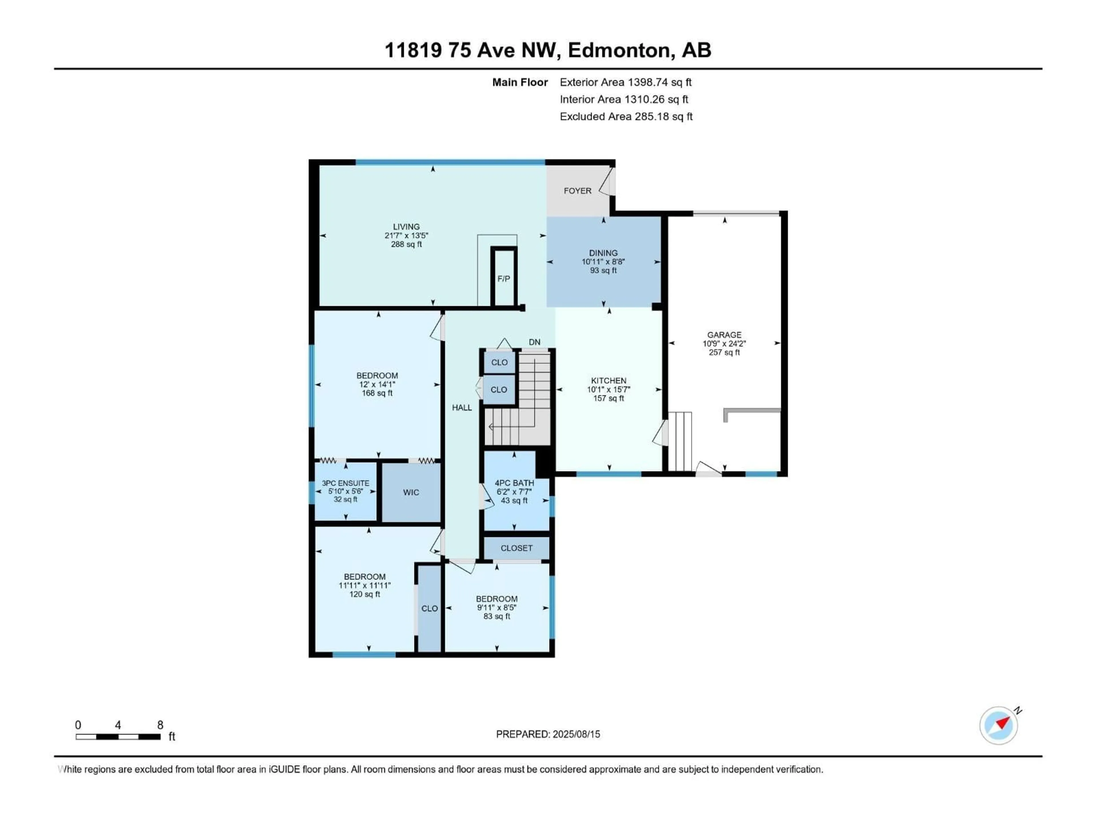 Floor plan for 11819 75 AV, Edmonton Alberta T6G0J4