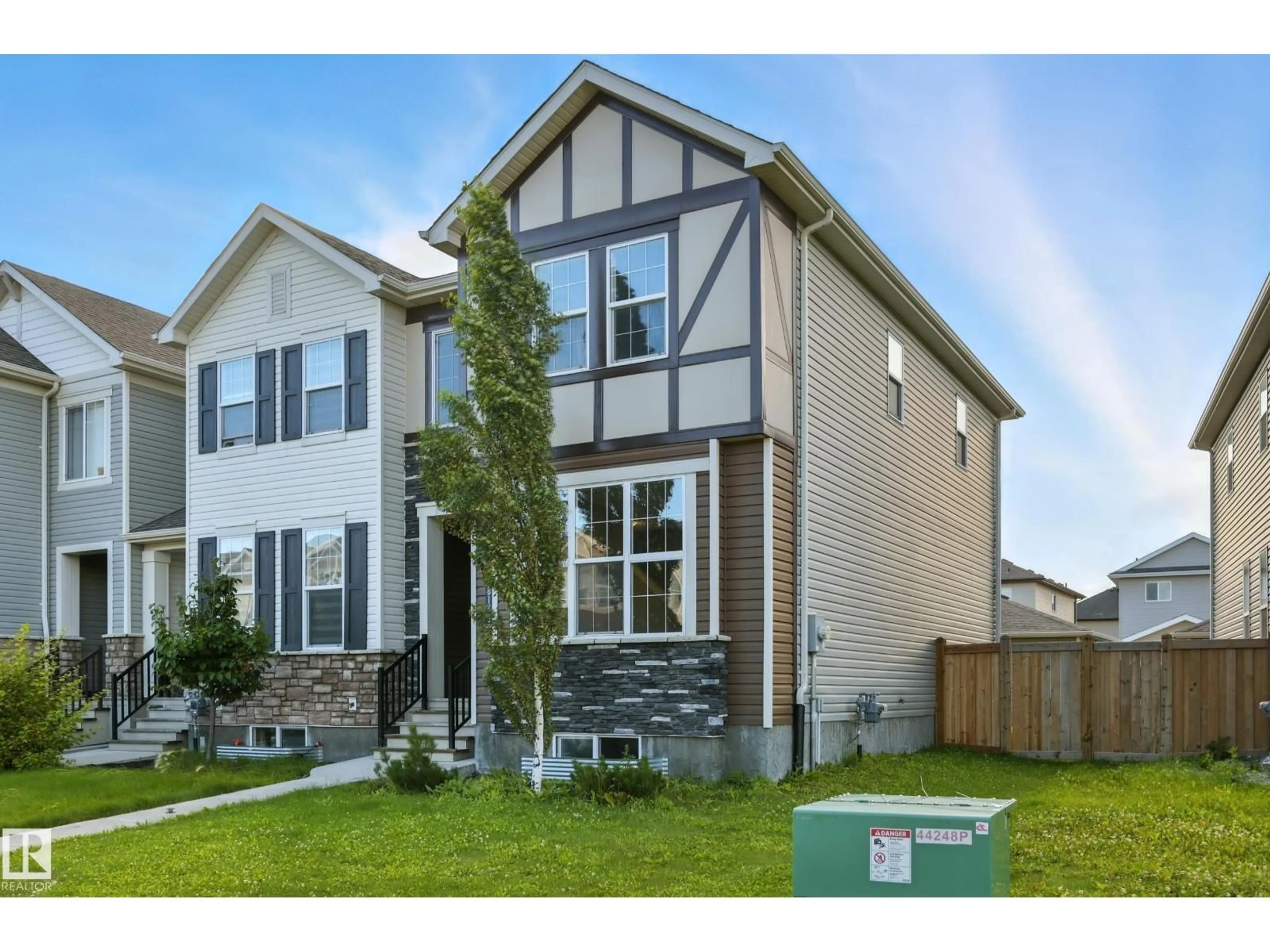 Home with vinyl exterior material, street for 8163 CHAPELLE WY, Edmonton Alberta T6W3L7