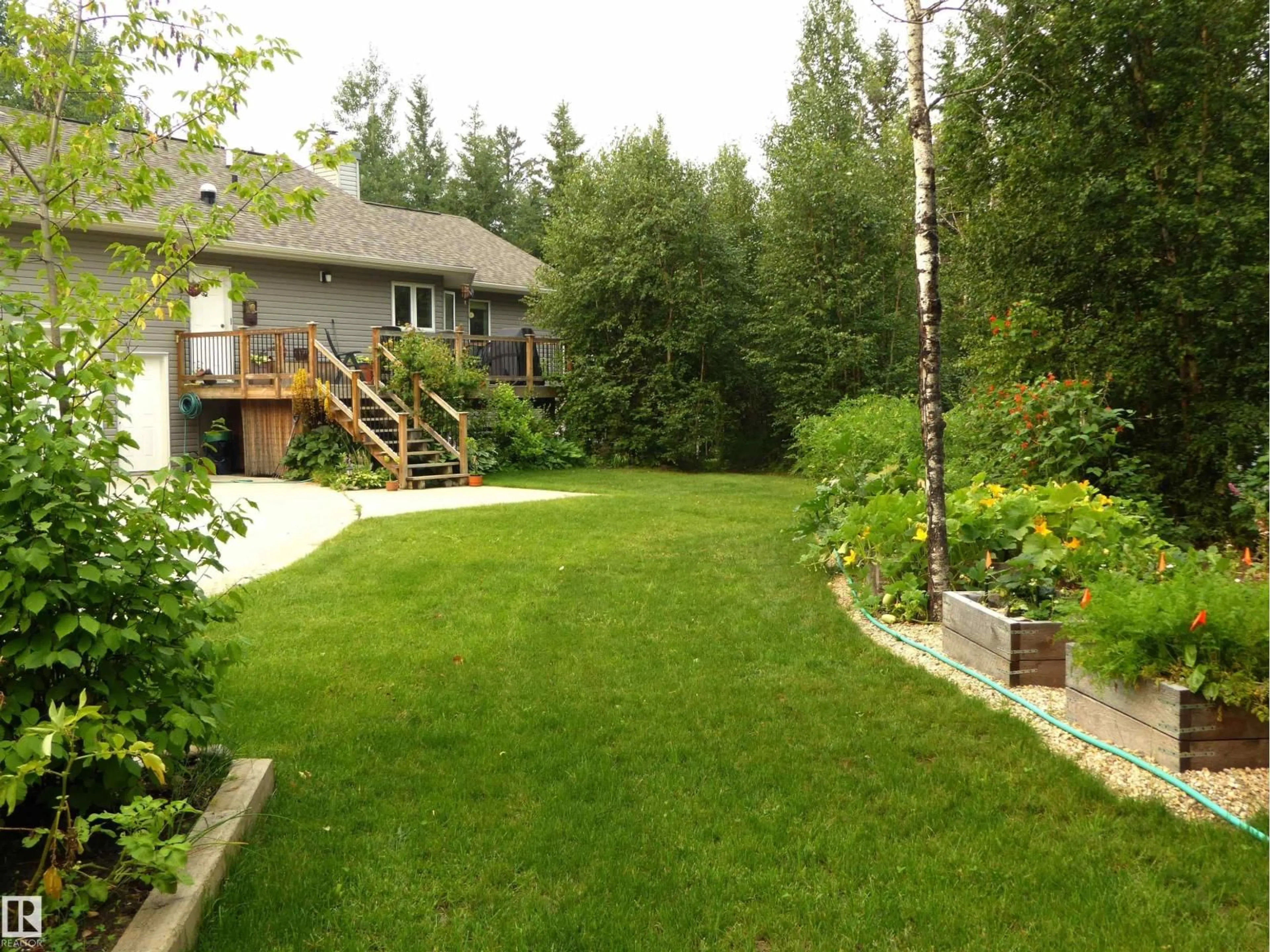 Patio, forest/trees view for 8316 HWY 16 A, Rural Yellowhead Alberta T0E0T0