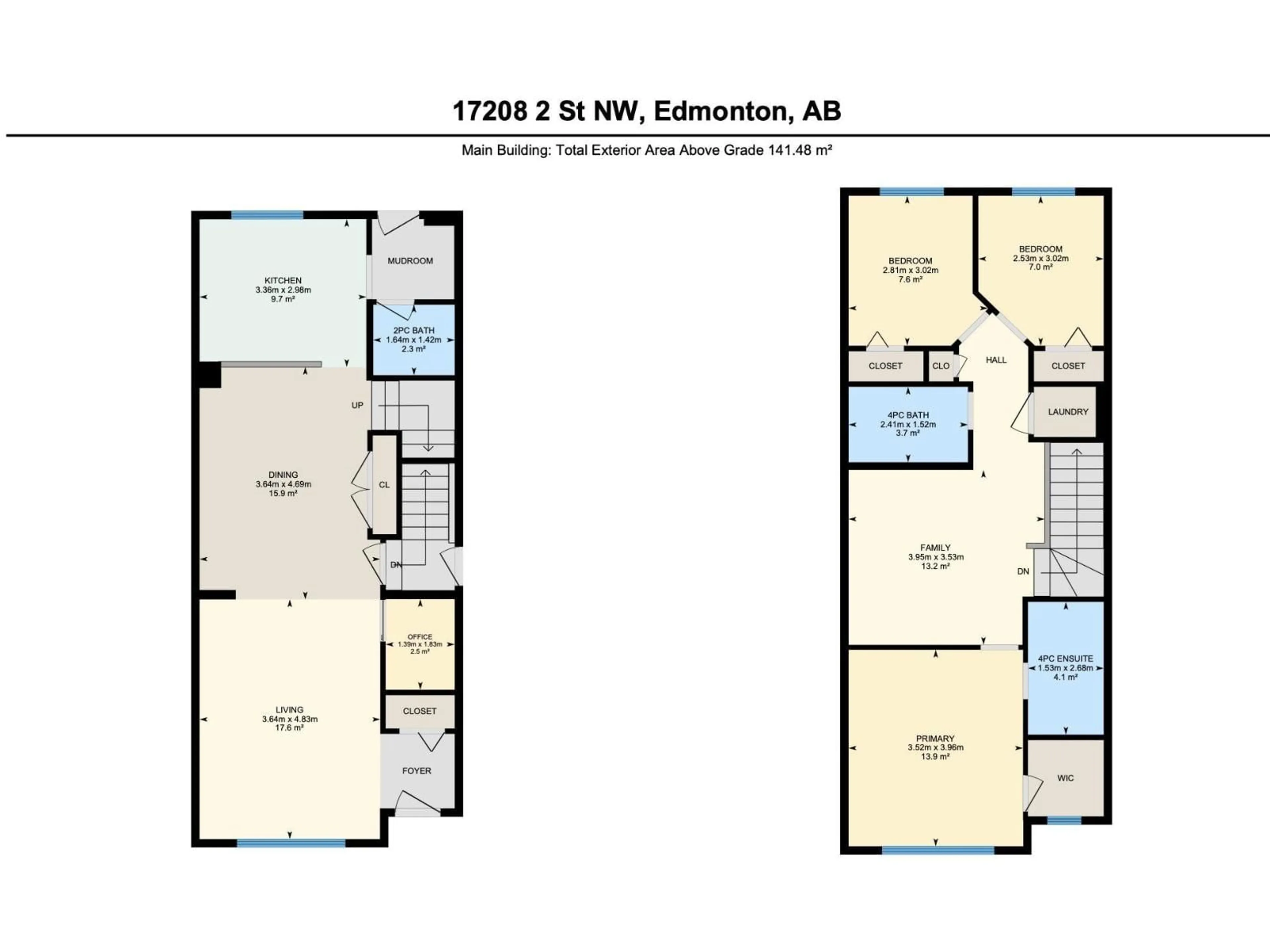 Floor plan for NW - 17208 2 ST, Edmonton Alberta T5Y4G5
