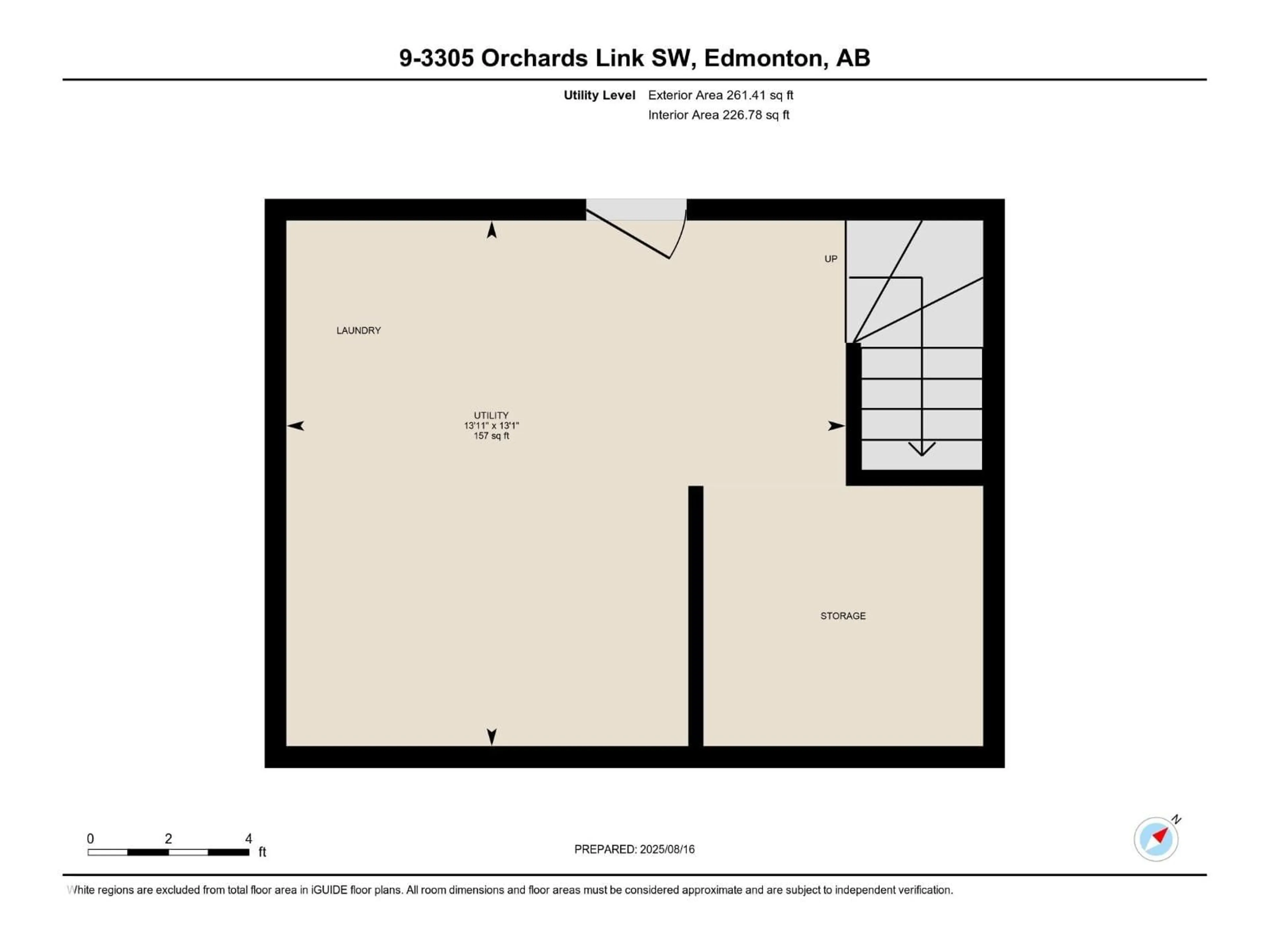 Floor plan for 9 - 3305 ORCHARDS LINK, Edmonton Alberta T6X2H1