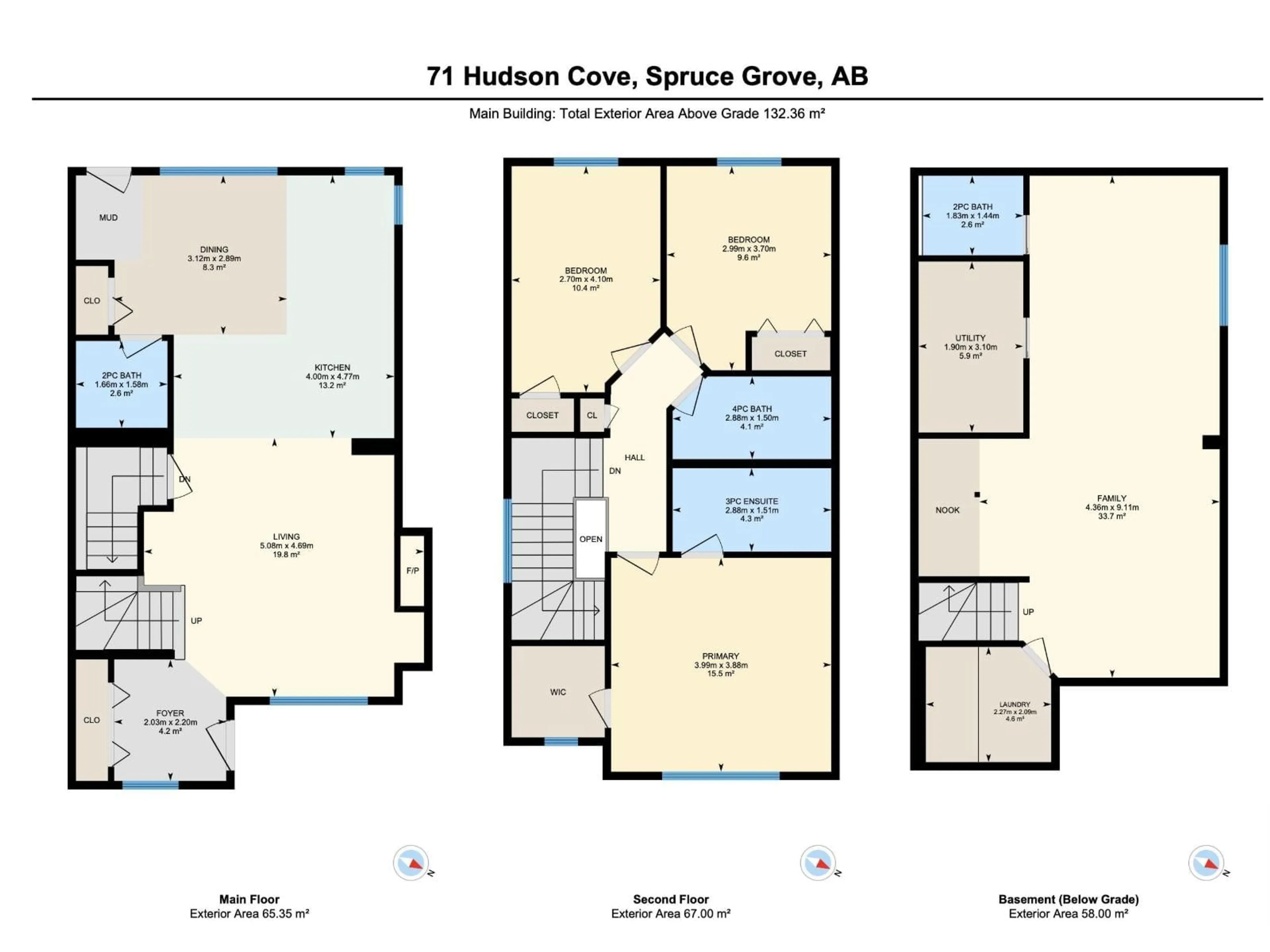 Floor plan for 71 HUDSON CV, Spruce Grove Alberta T7X0R8