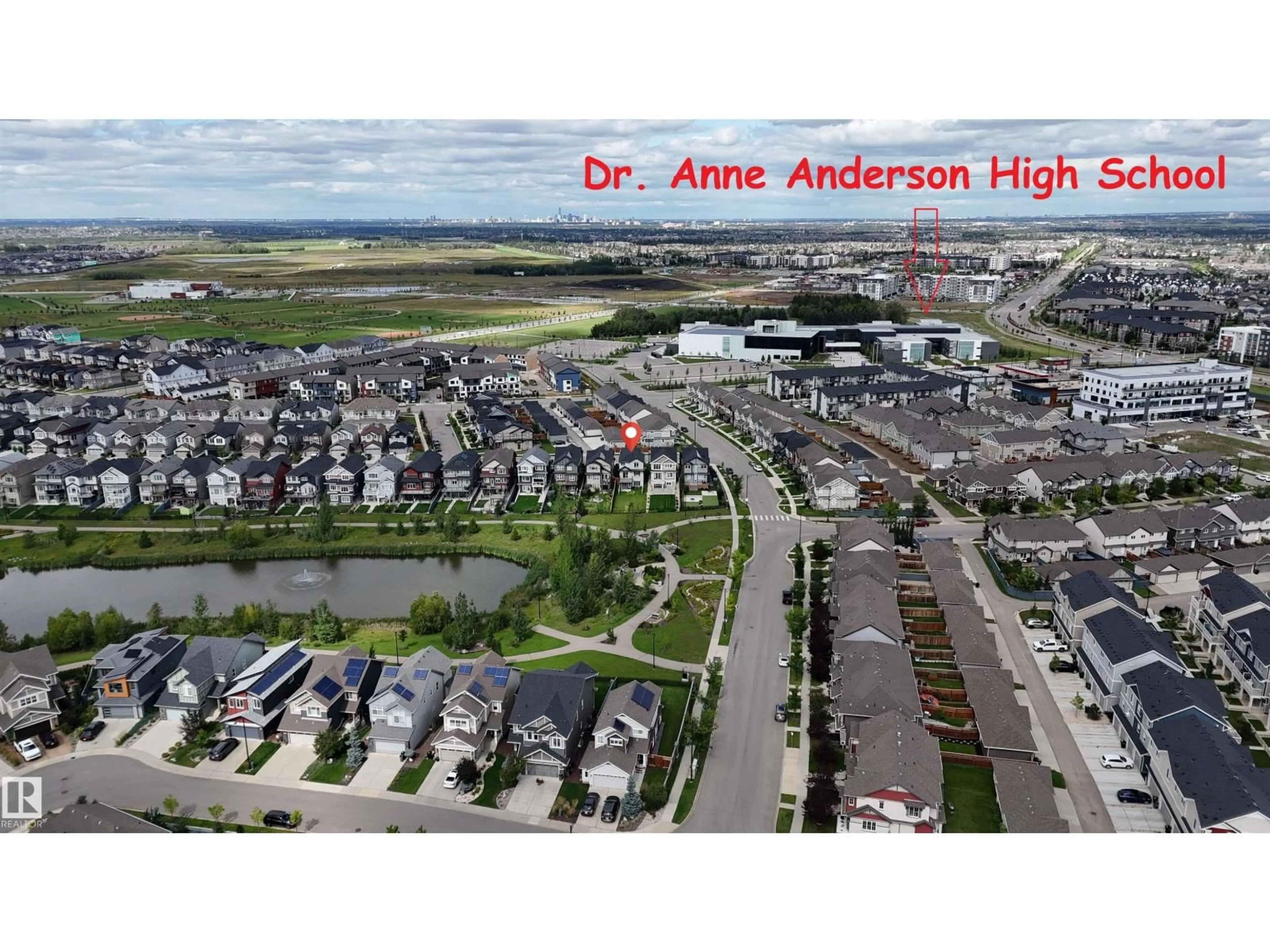 A pic from outside/outdoor area/front of a property/back of a property/a pic from drone, street for SW - 1407 DARBY GREEN GR, Edmonton Alberta T6W4N4