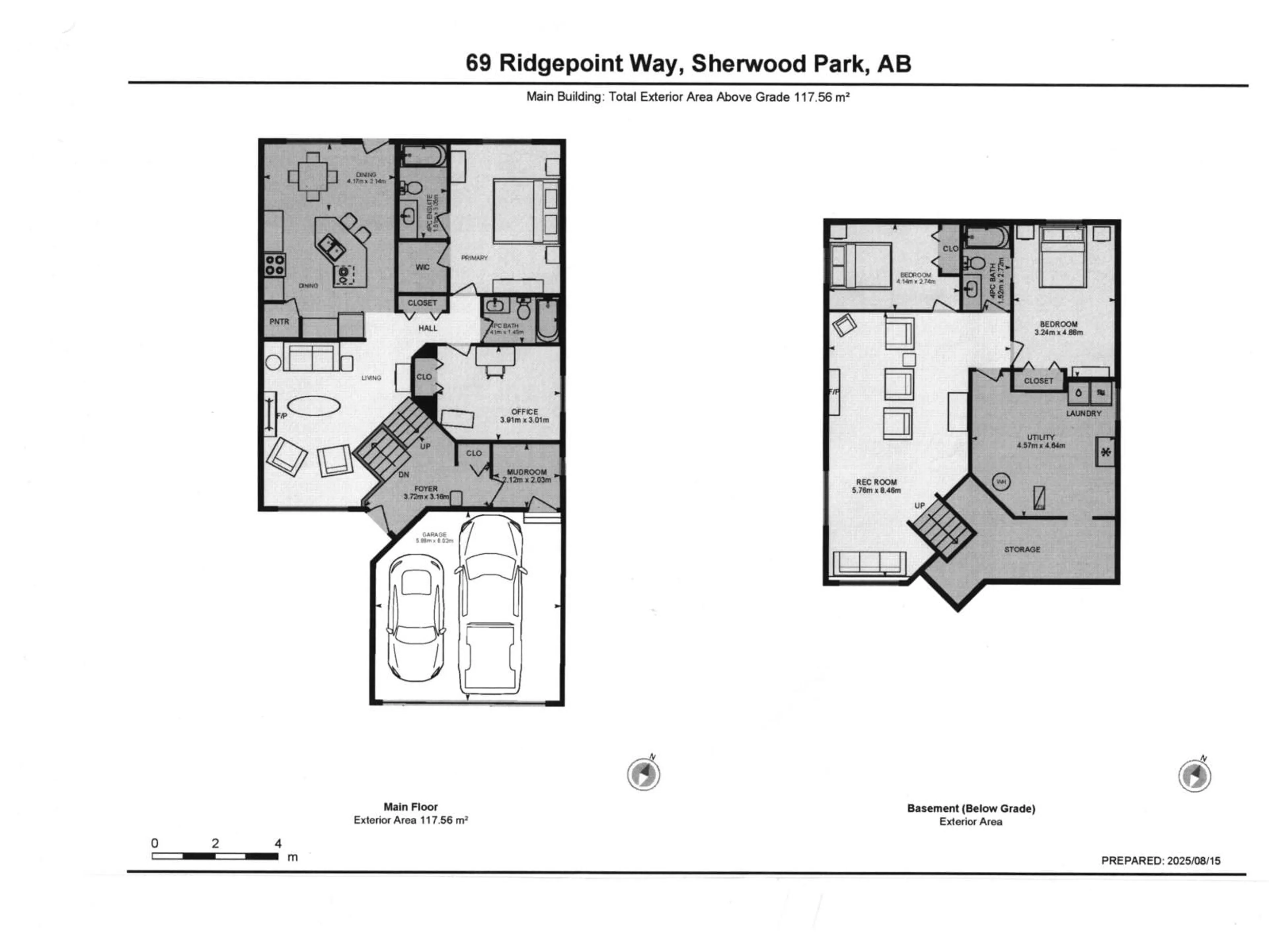 Floor plan for 69 RIDGEPOINT WY, Sherwood Park Alberta T8A6B3