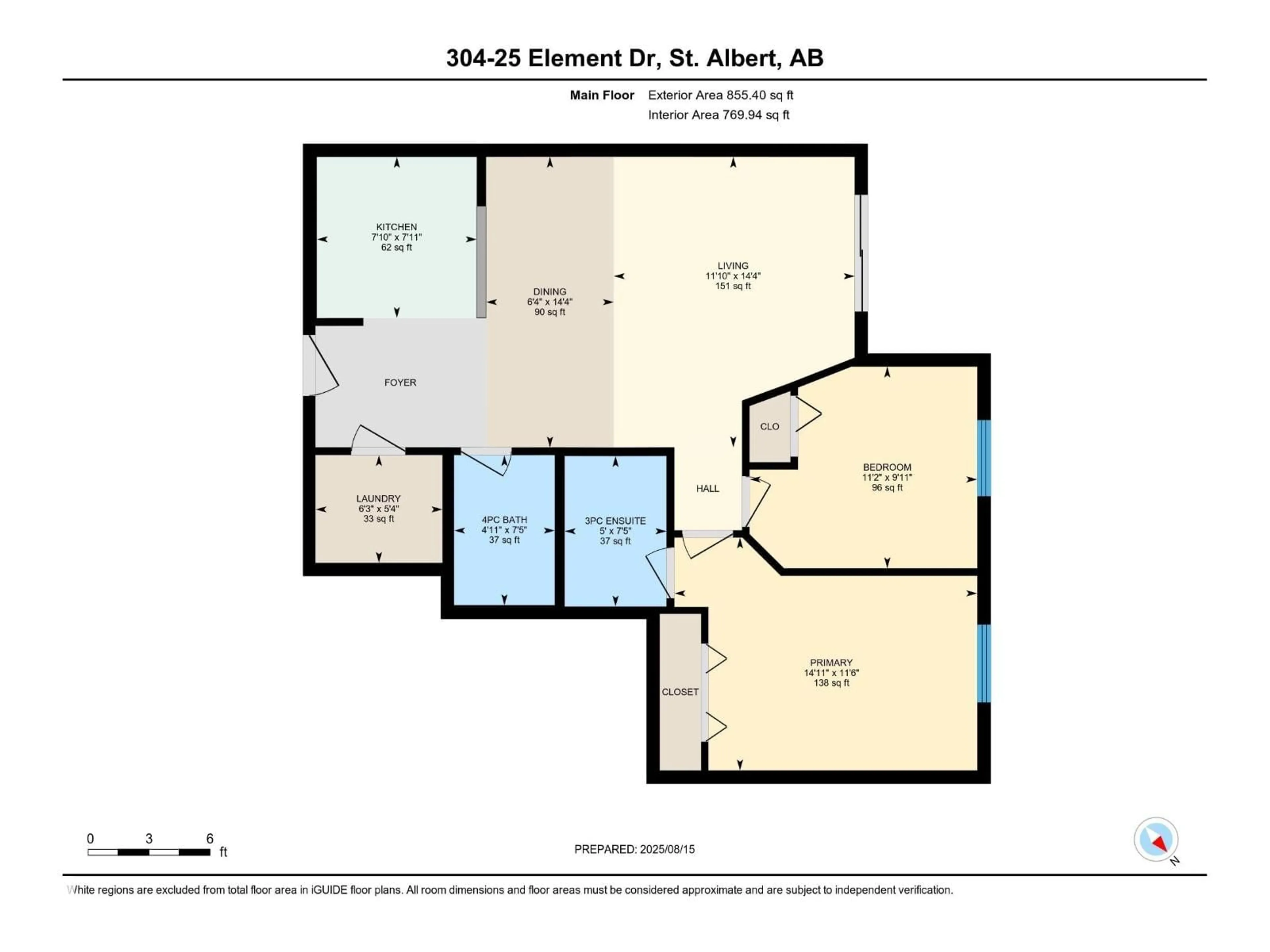 Floor plan for #304 - 25 ELEMENT DR, St. Albert Alberta T8N7S1