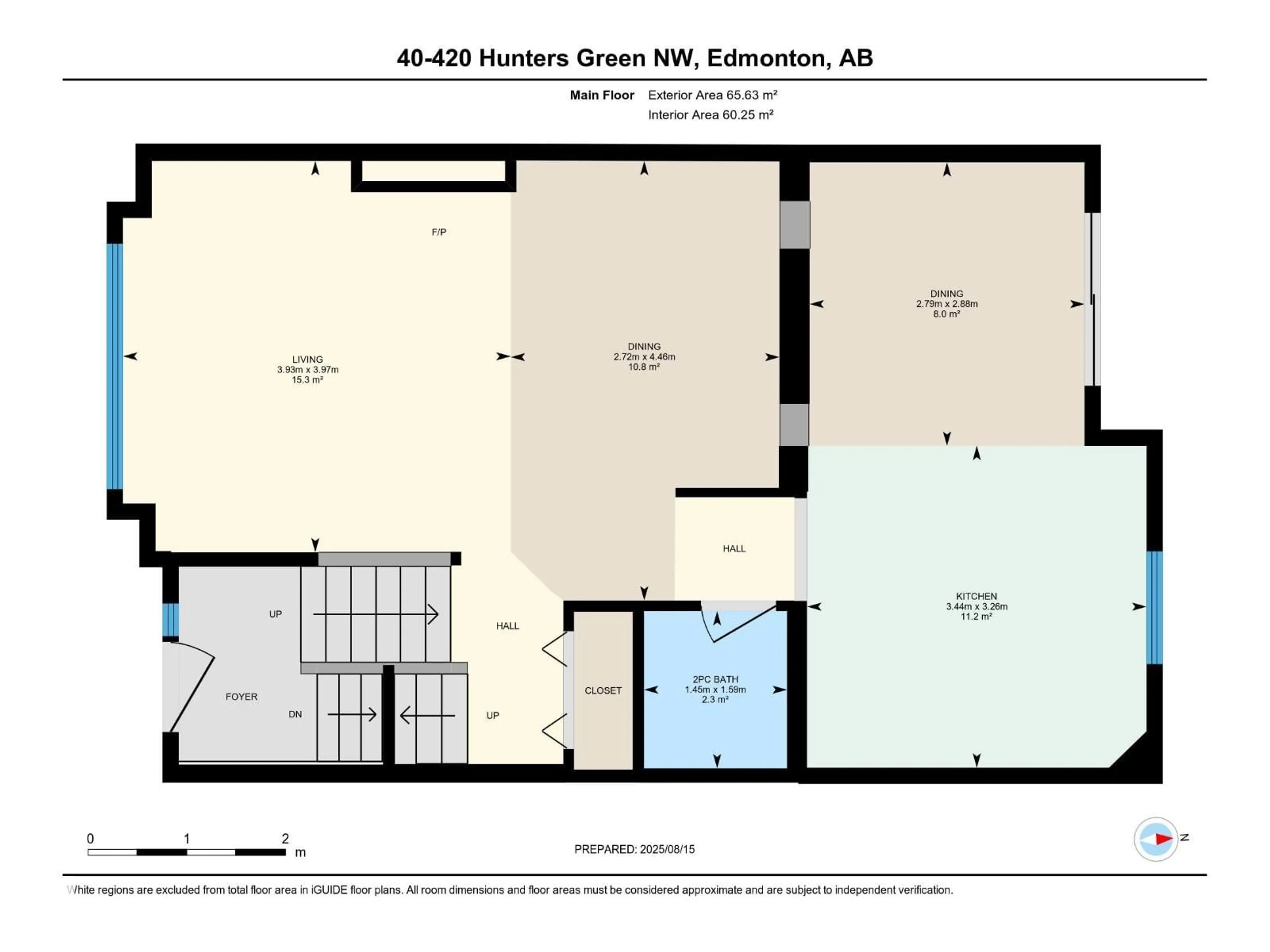 Floor plan for #40 - 420 HUNTERS GREEN GR, Edmonton Alberta T6R2X3