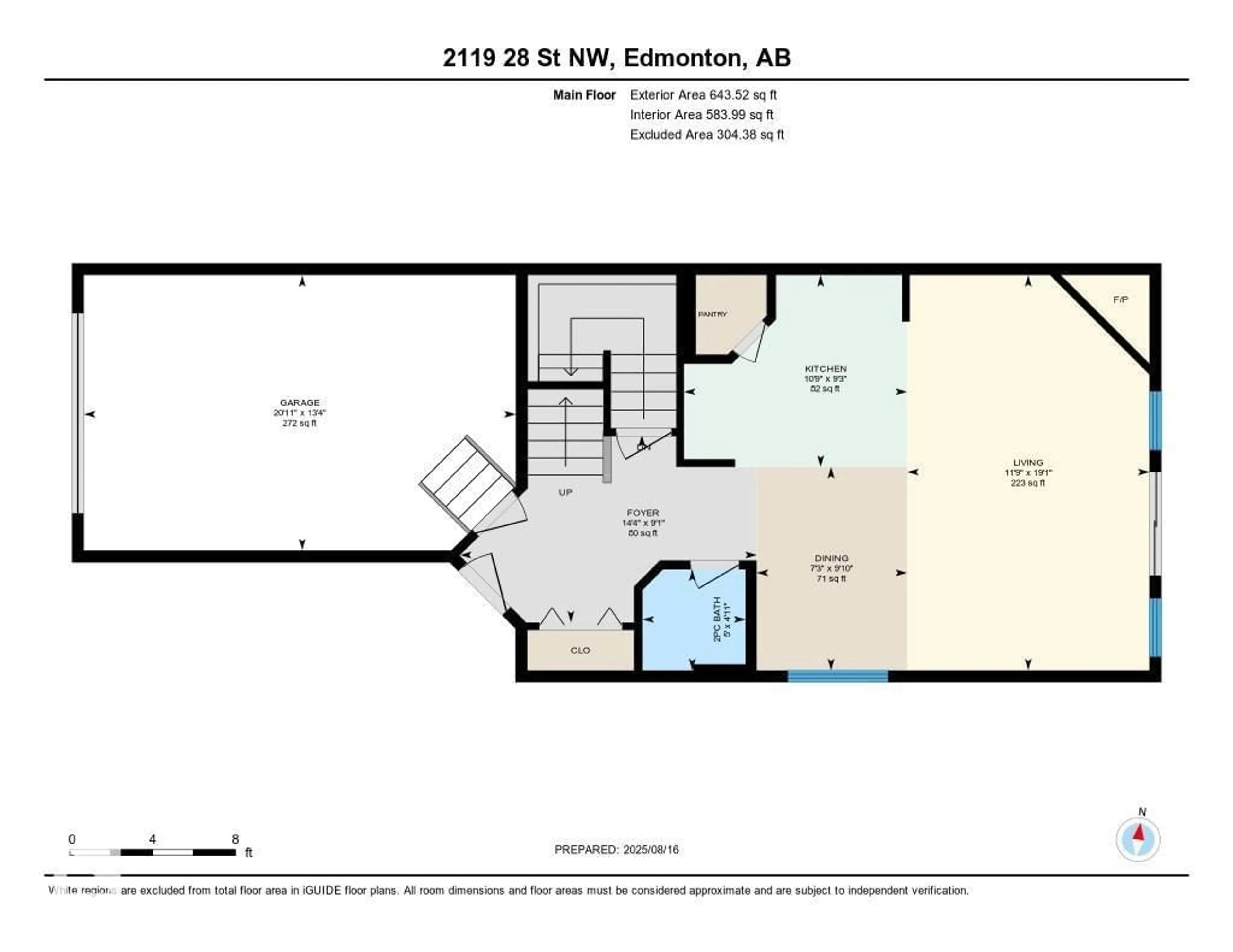 Floor plan for 2119 28 ST, Edmonton Alberta T6T0K2
