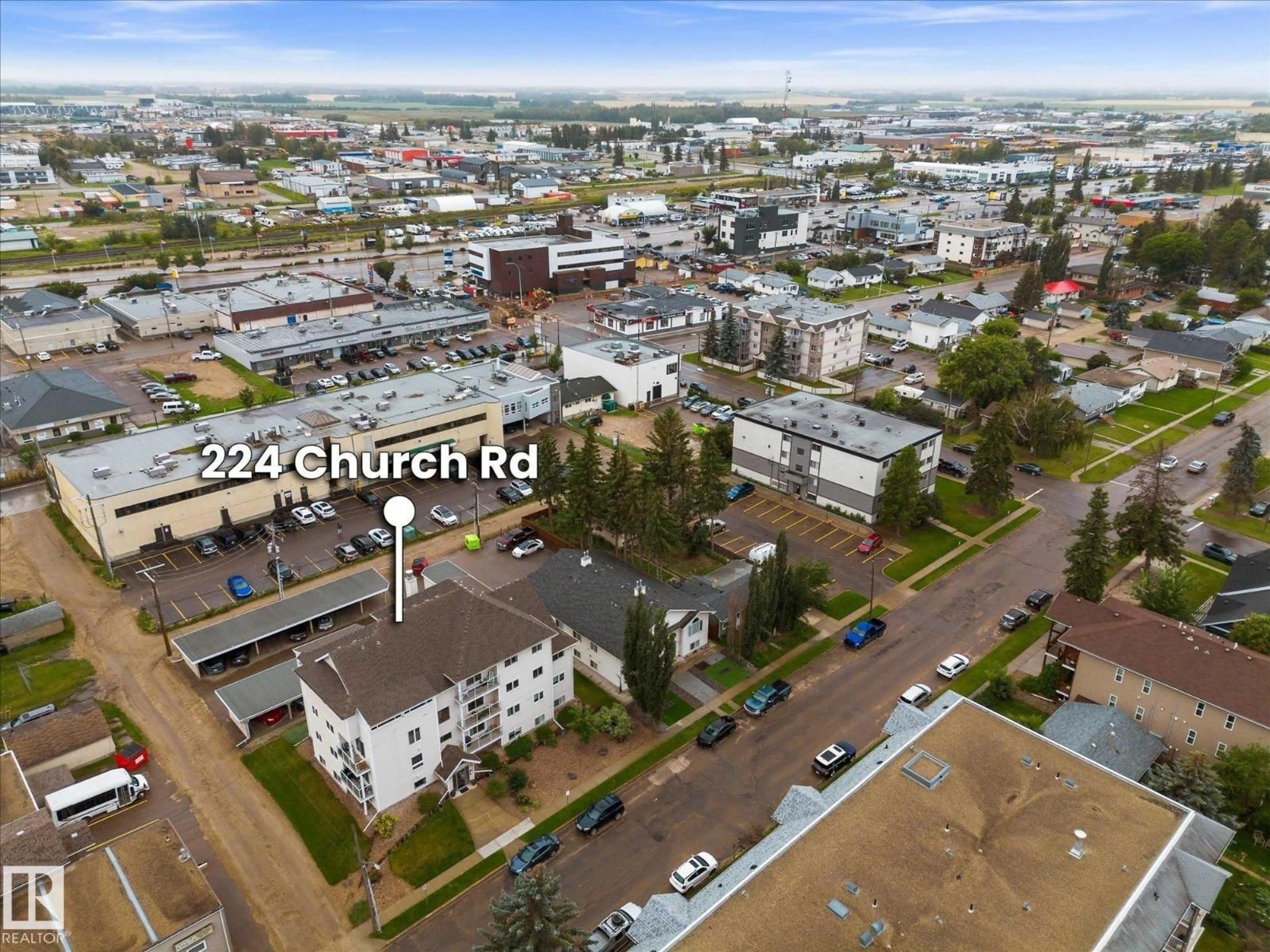 A pic from outside/outdoor area/front of a property/back of a property/a pic from drone, city buildings view from balcony for 224 - 403 CHURCH RD, Spruce Grove Alberta T7X1J1