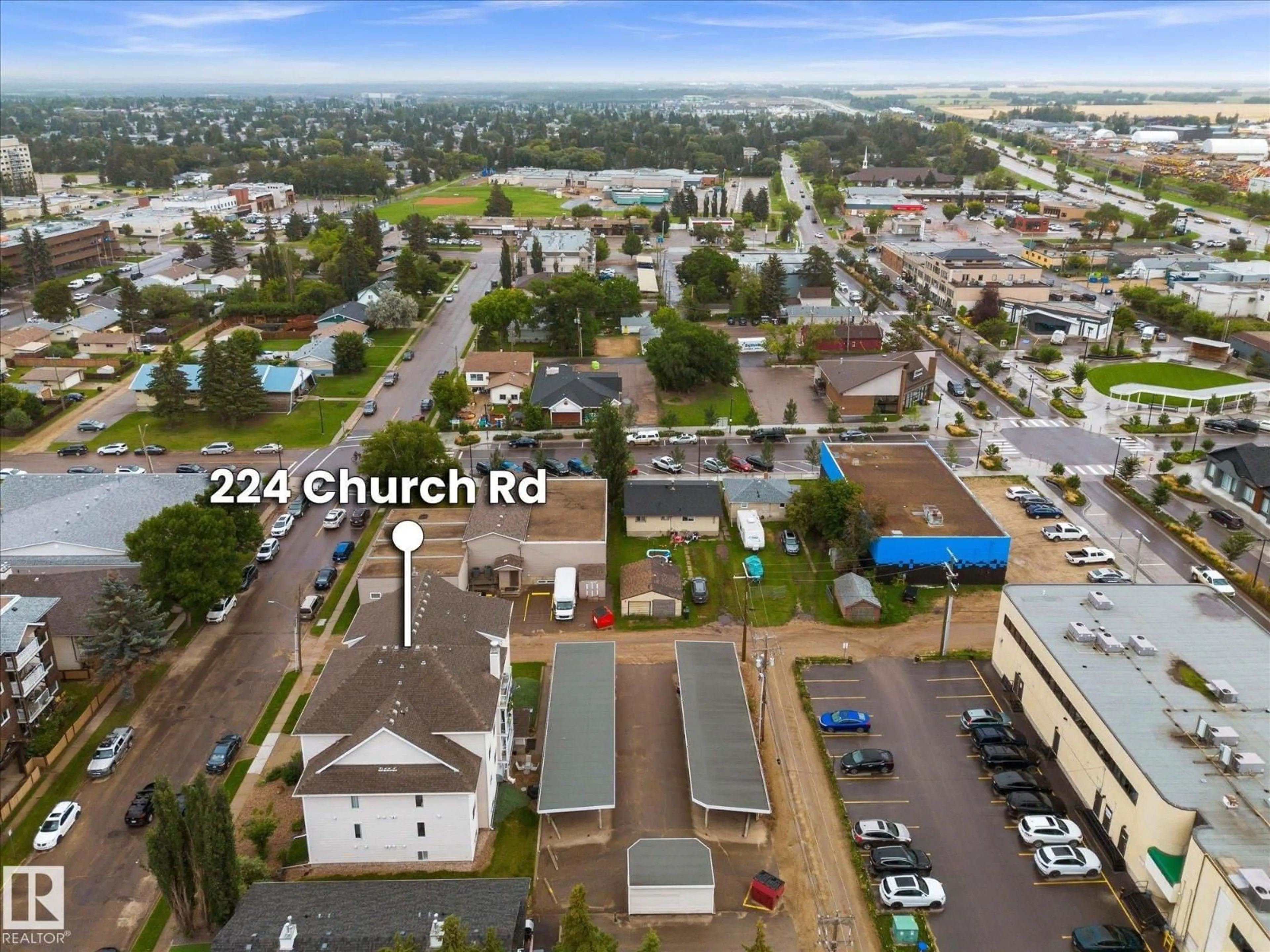 A pic from outside/outdoor area/front of a property/back of a property/a pic from drone, street for 224 - 403 CHURCH RD, Spruce Grove Alberta T7X1J1