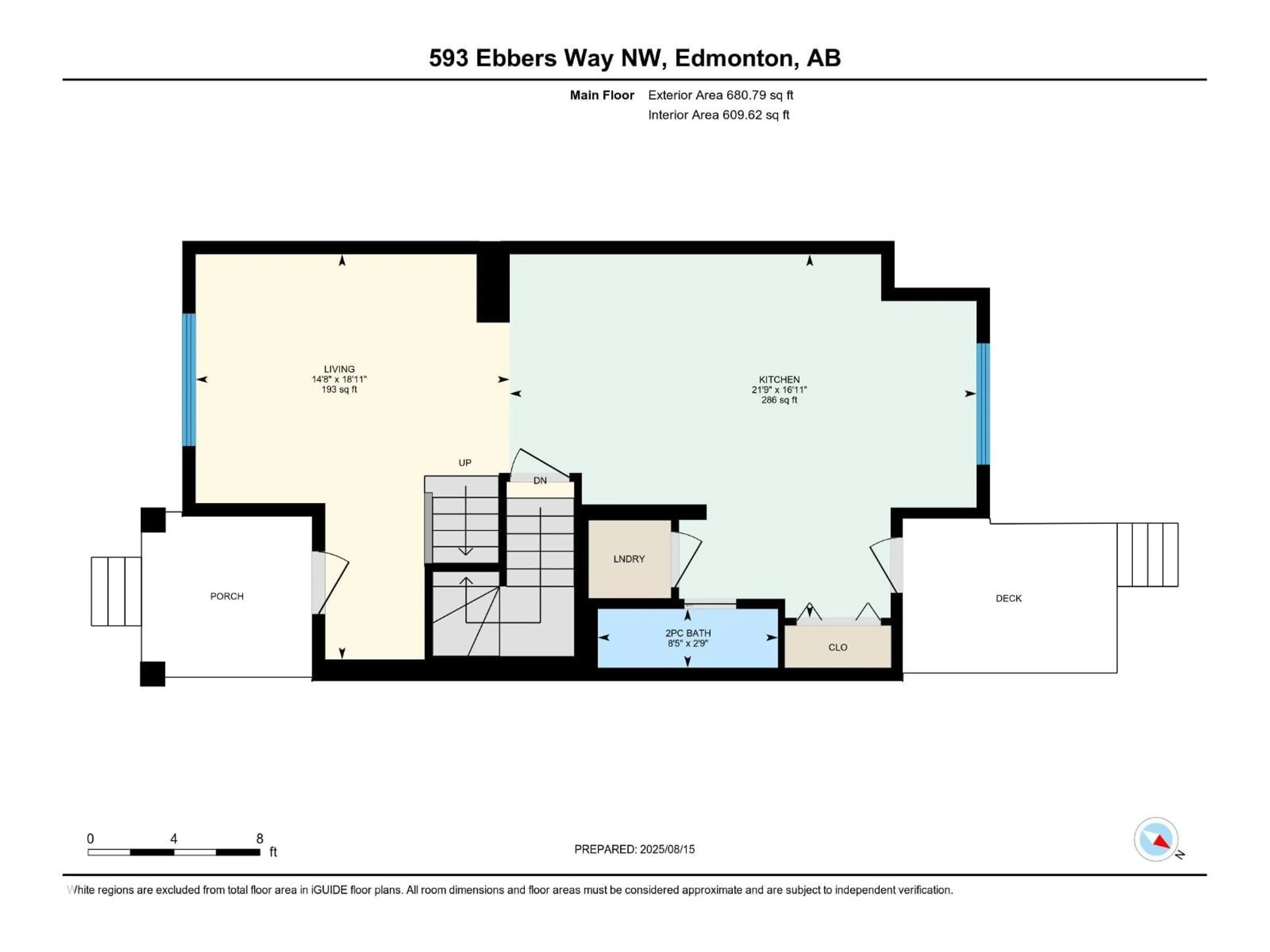 Floor plan for 593 EBBERS WY, Edmonton Alberta T5Y1R8
