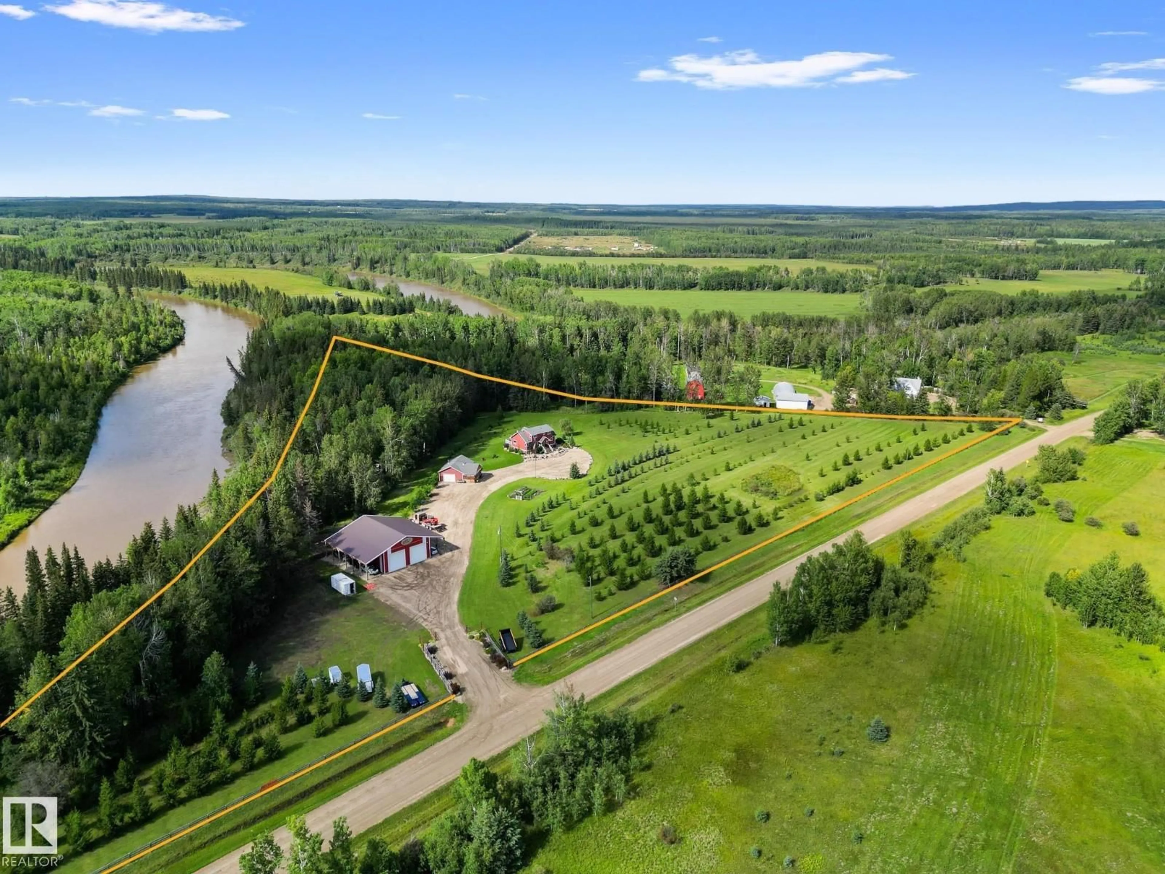 A pic from outside/outdoor area/front of a property/back of a property/a pic from drone, forest/trees view for 8432 TWP ROAD 502, Rural Brazeau County Alberta T7A2A3