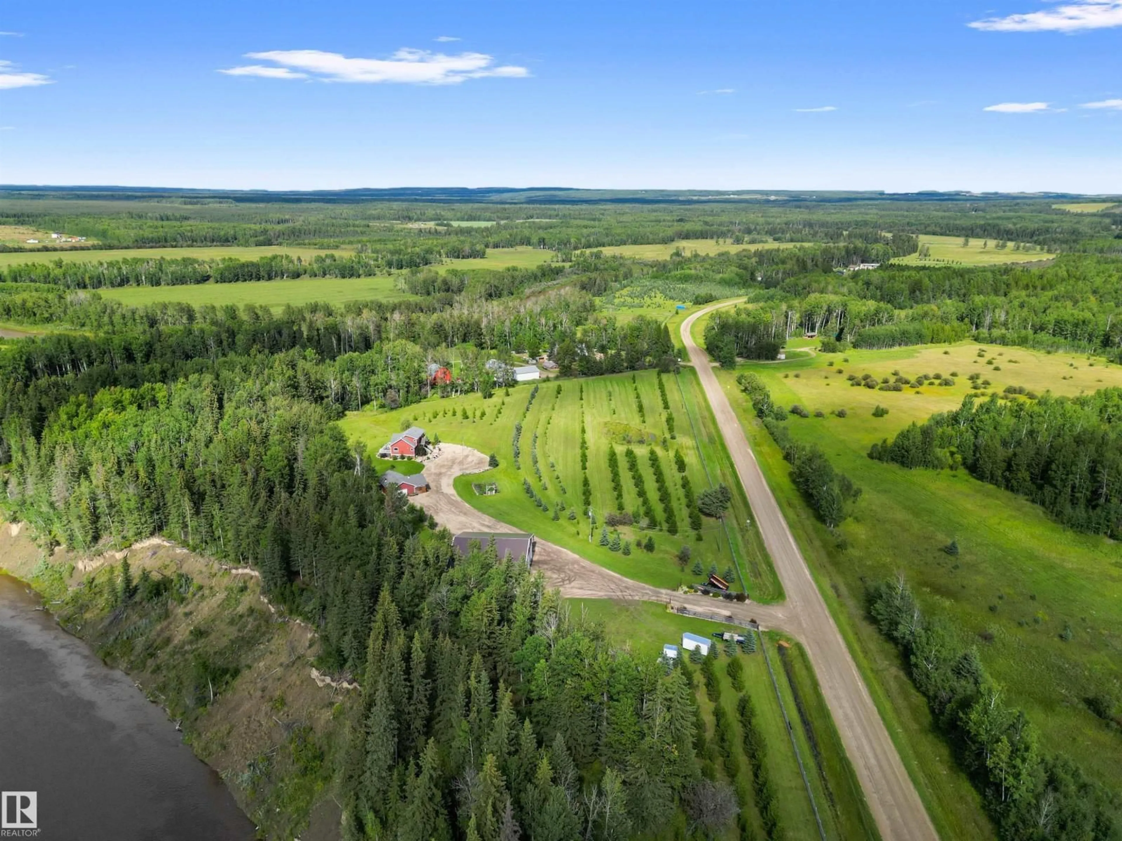 A pic from outside/outdoor area/front of a property/back of a property/a pic from drone, forest/trees view for 8432 TWP ROAD 502, Rural Brazeau County Alberta T7A2A3