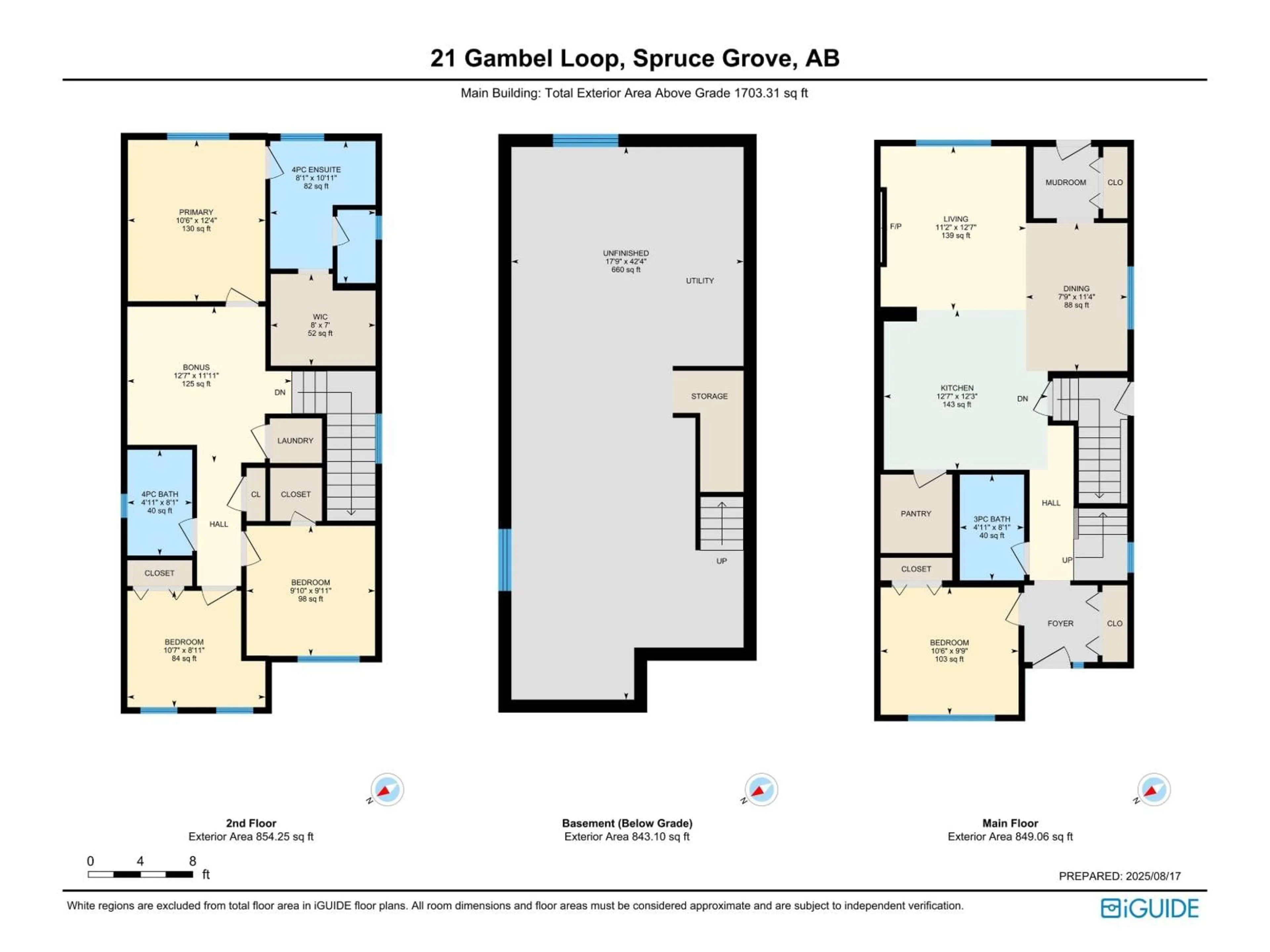 Floor plan for 21 GAMBEL LO, Spruce Grove Alberta T7Z0B8