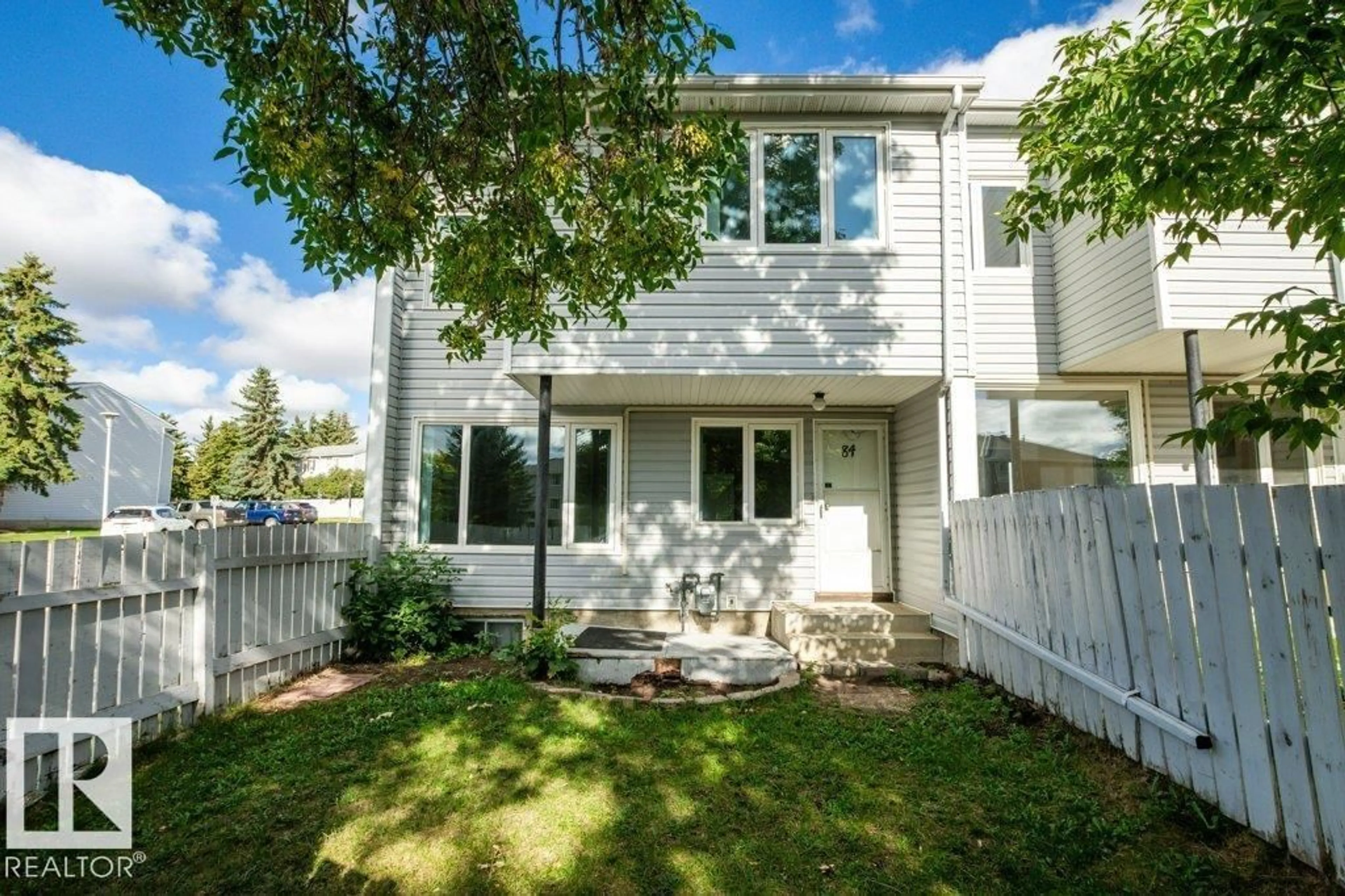 A pic from outside/outdoor area/front of a property/back of a property/a pic from drone, street for 84 AMBERLY CO, Edmonton Alberta T5A2H9