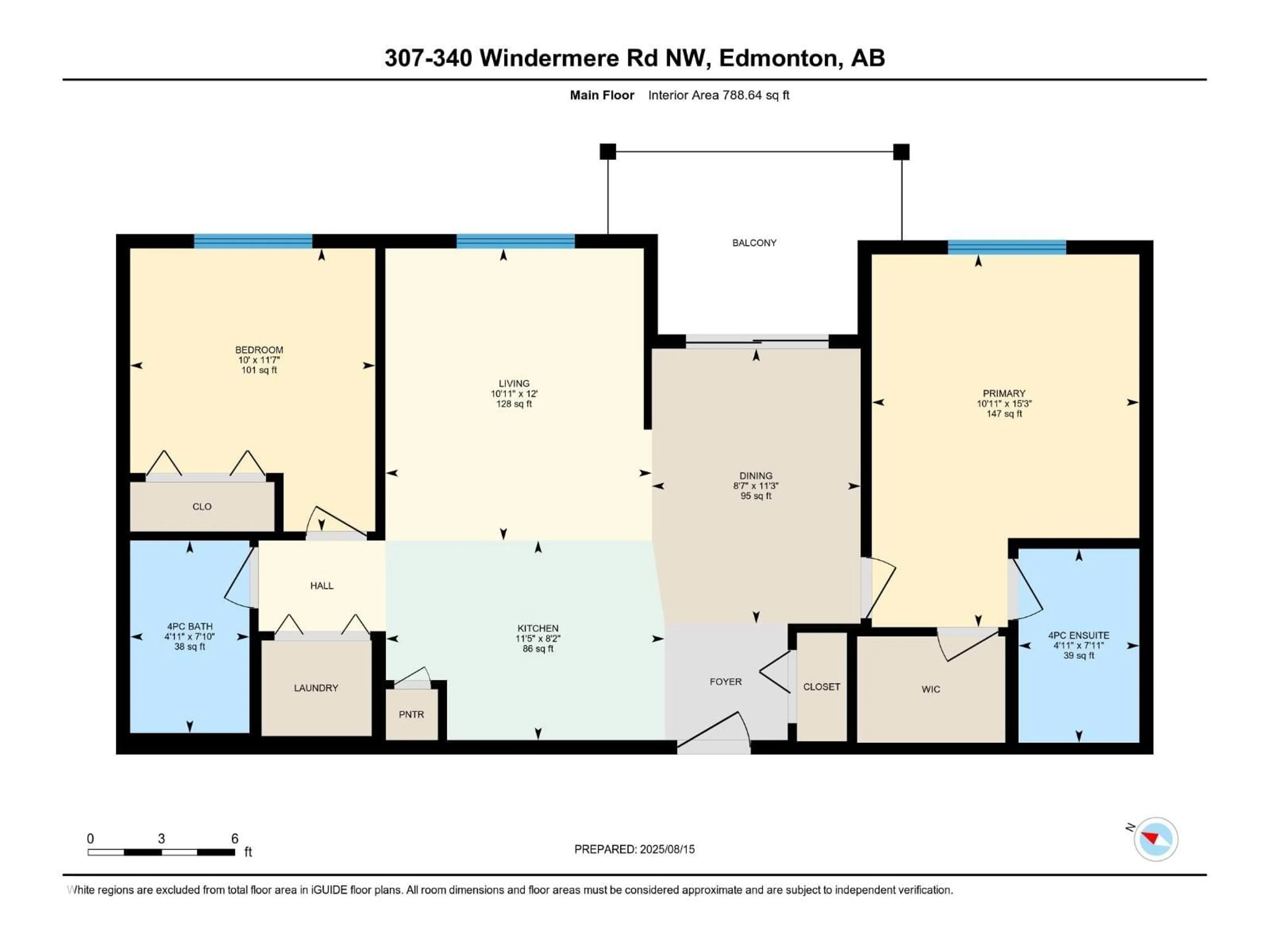 Floor plan for 307 - 340 WINDERMERE RD, Edmonton Alberta T6W2P2