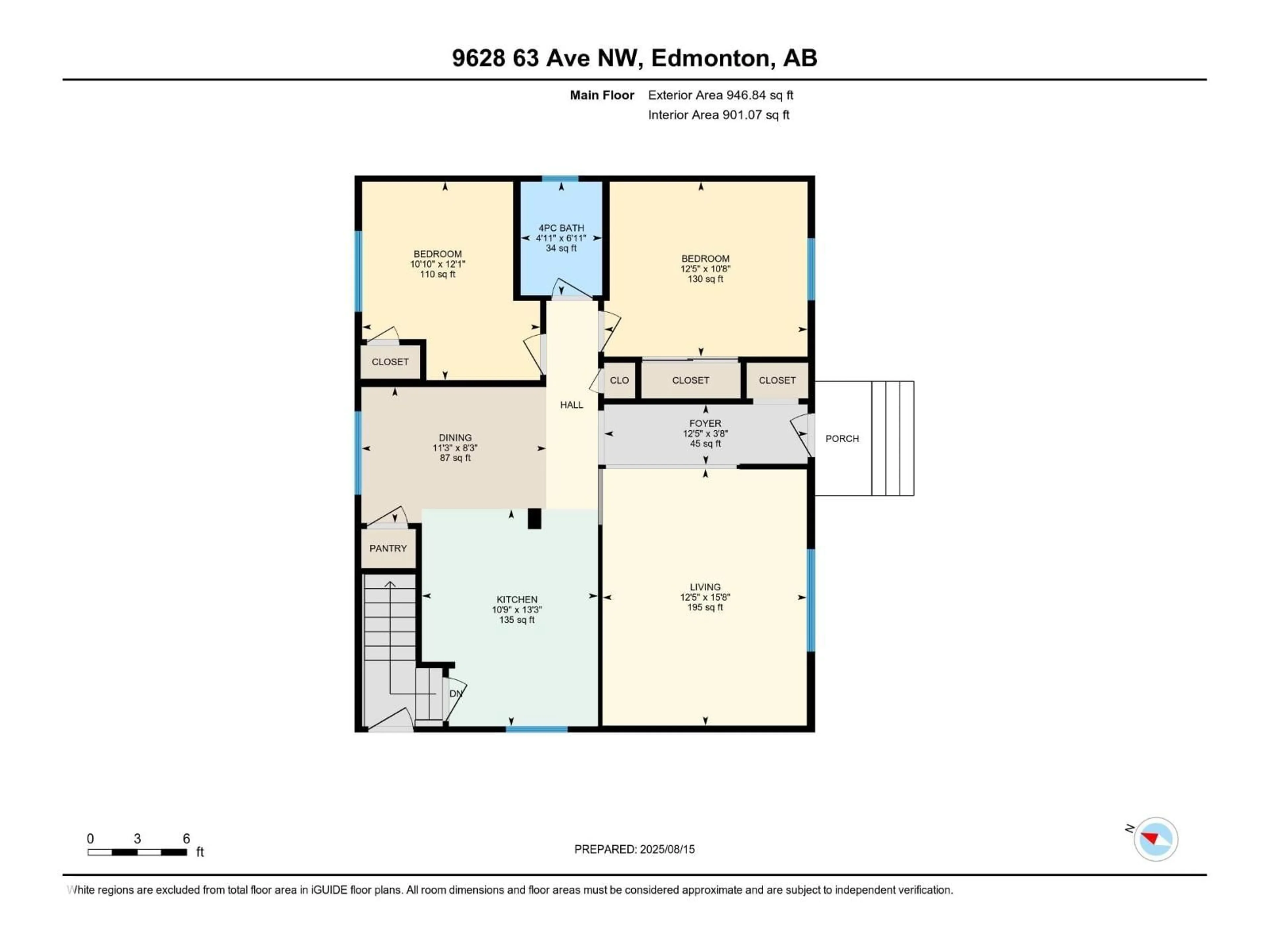 Floor plan for 9628 63 AV, Edmonton Alberta T6E0G5
