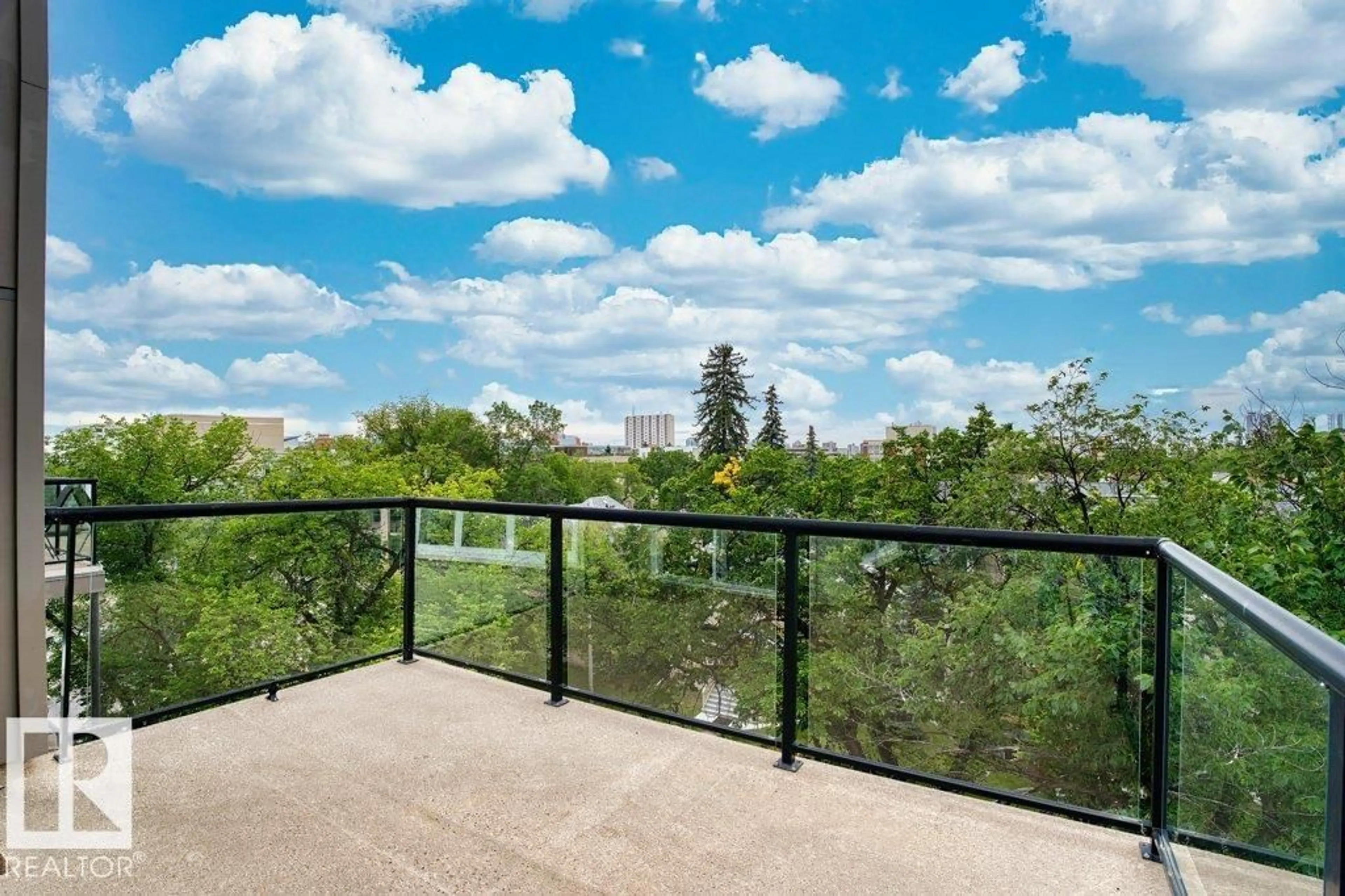 Patio, water/lake/river/ocean view for #504 - 8619 111 ST, Edmonton Alberta T6G2W1