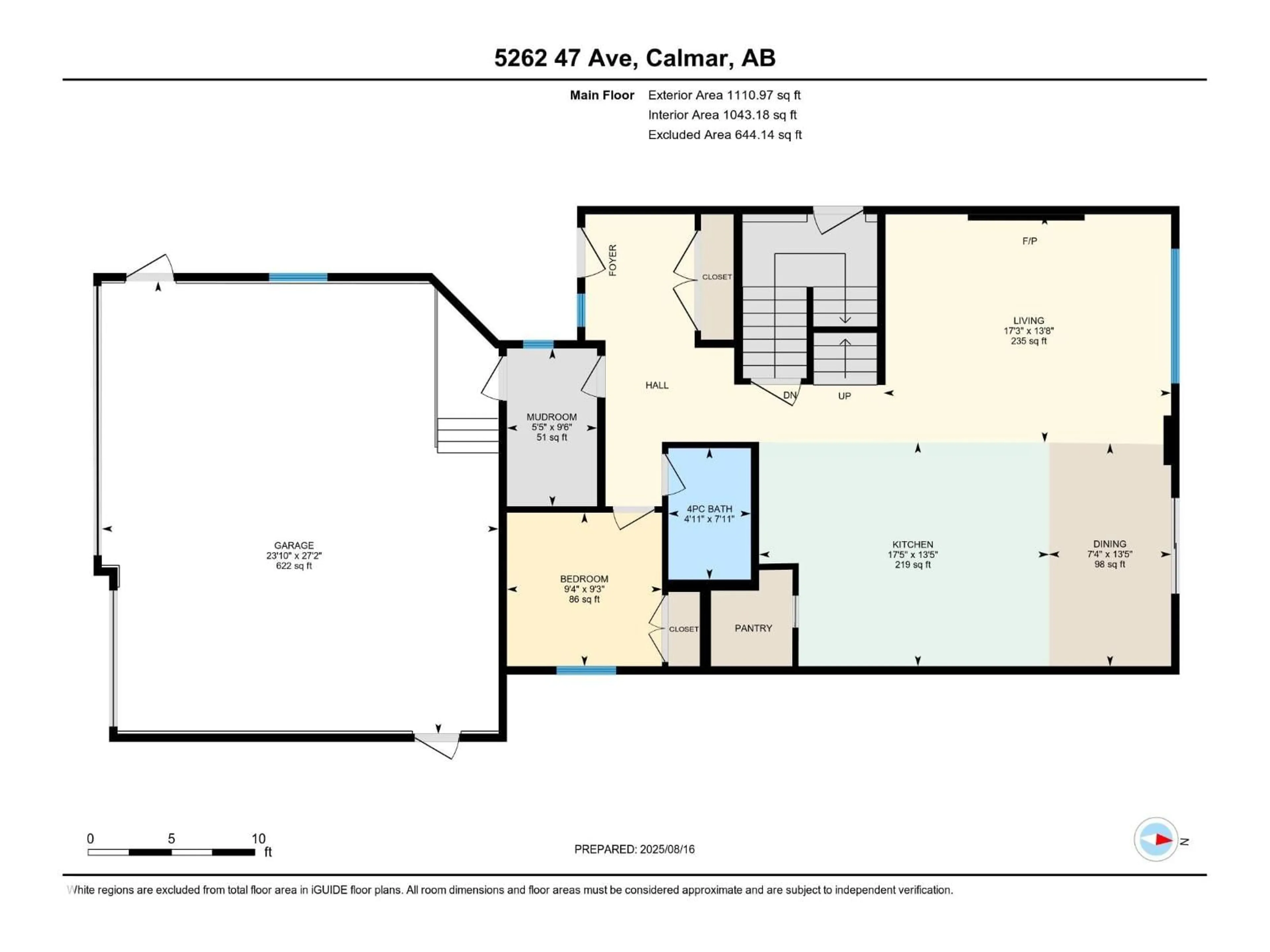 Floor plan for 5262 47 AV, Calmar Alberta T0C0V0