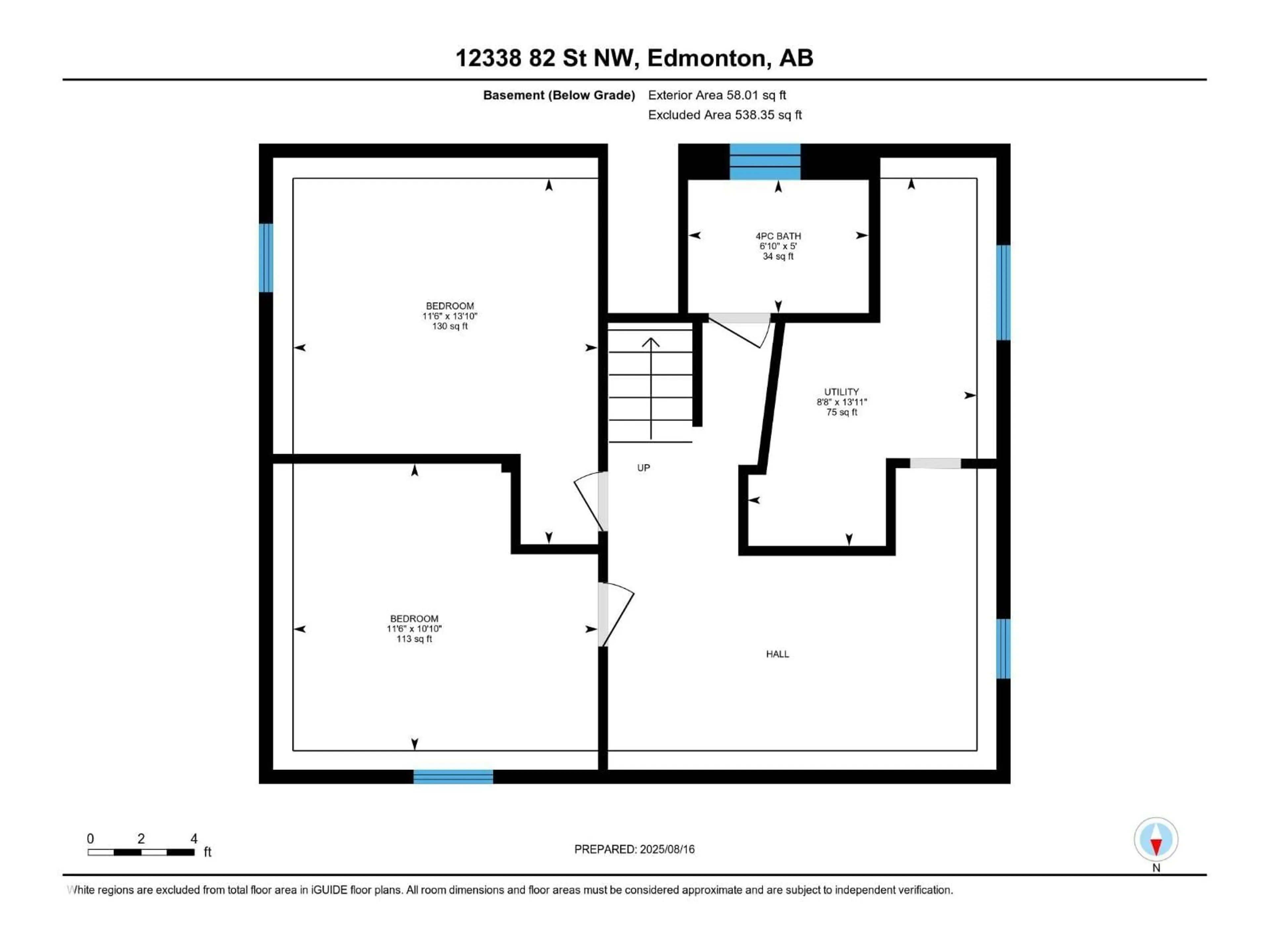 Floor plan for NW - 12338 82 ST, Edmonton Alberta T5B2X2