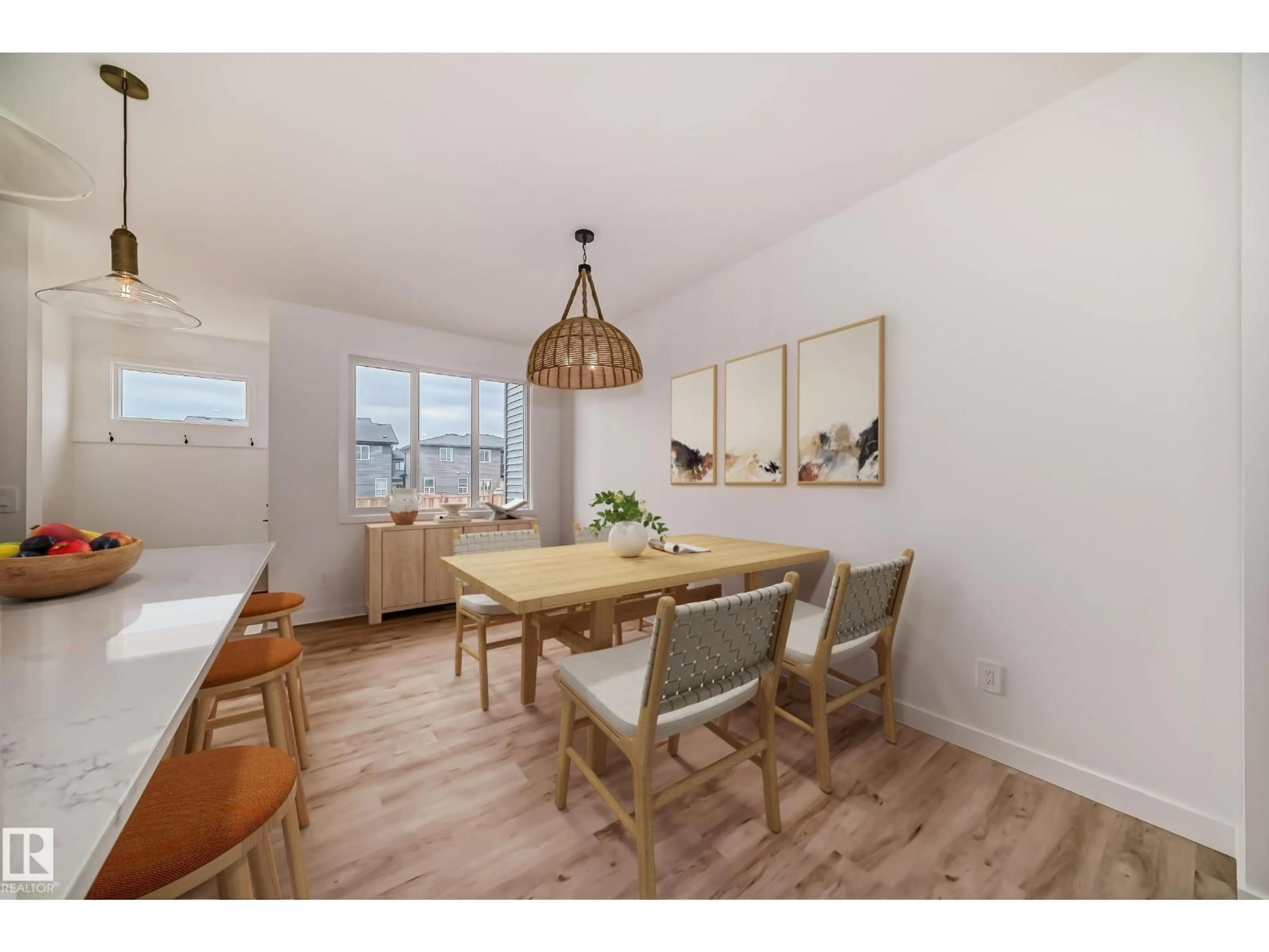 Dining room, wood/laminate floor for 1327 KESWICK DR, Edmonton Alberta T6W4V8