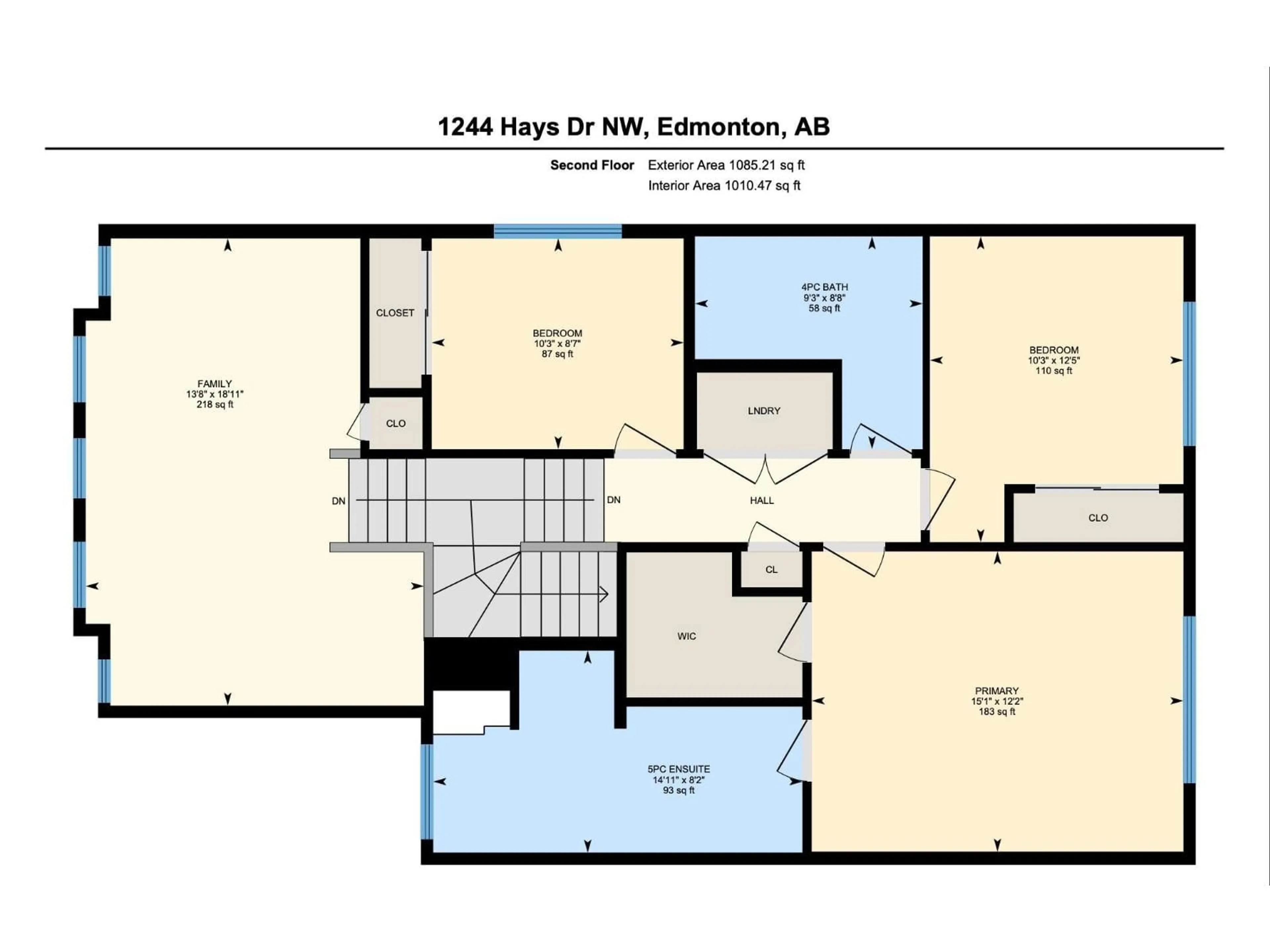 Floor plan for 1244 HAYS DR, Edmonton Alberta T6M0M3