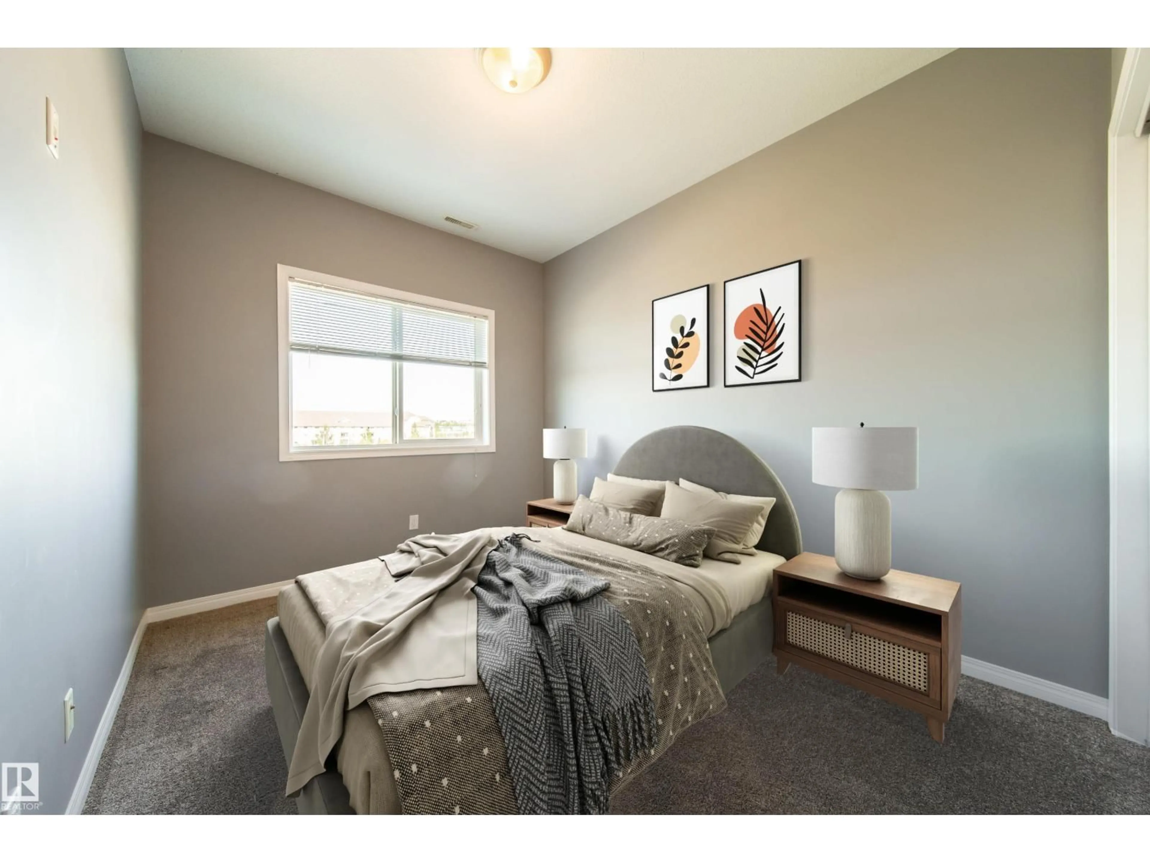Bedroom with bed, unknown for #408 - 4316 139 AV NW, Edmonton Alberta T5Y0L1