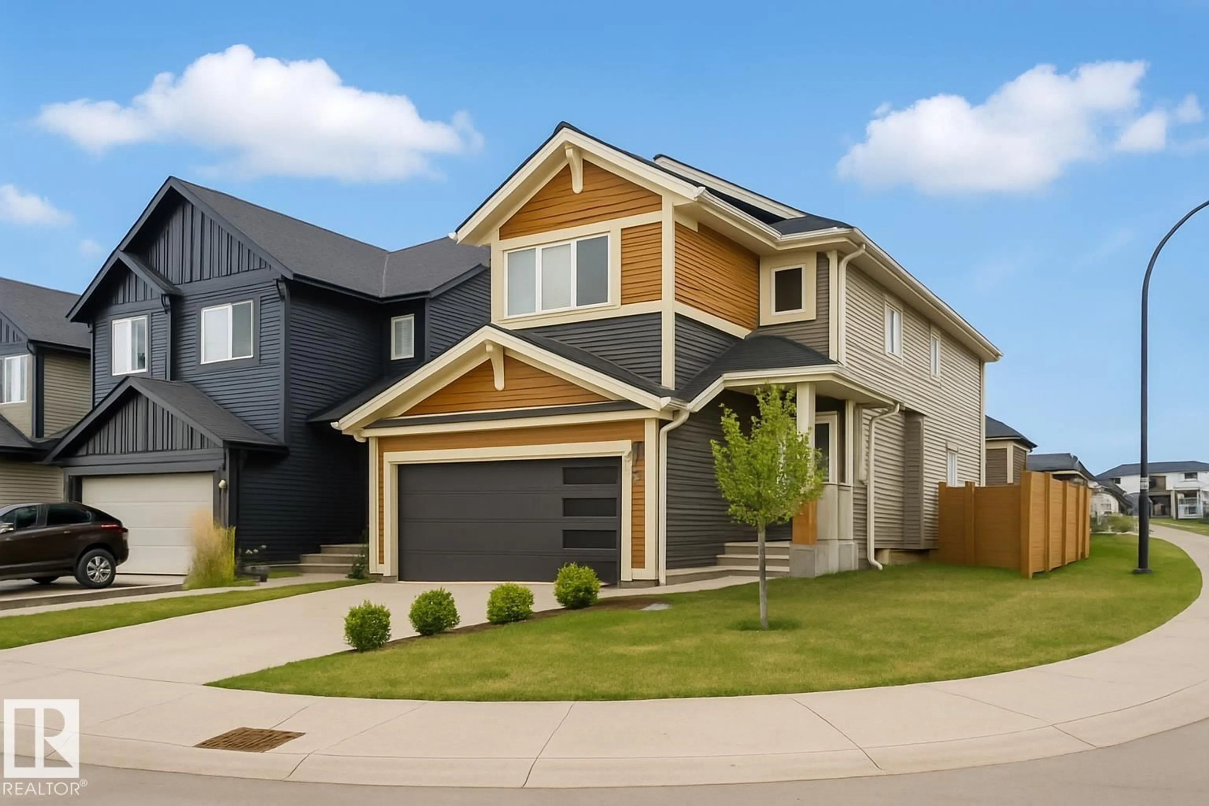Home with vinyl exterior material, street for SW - 3937 3A AV, Edmonton Alberta T6X3A3