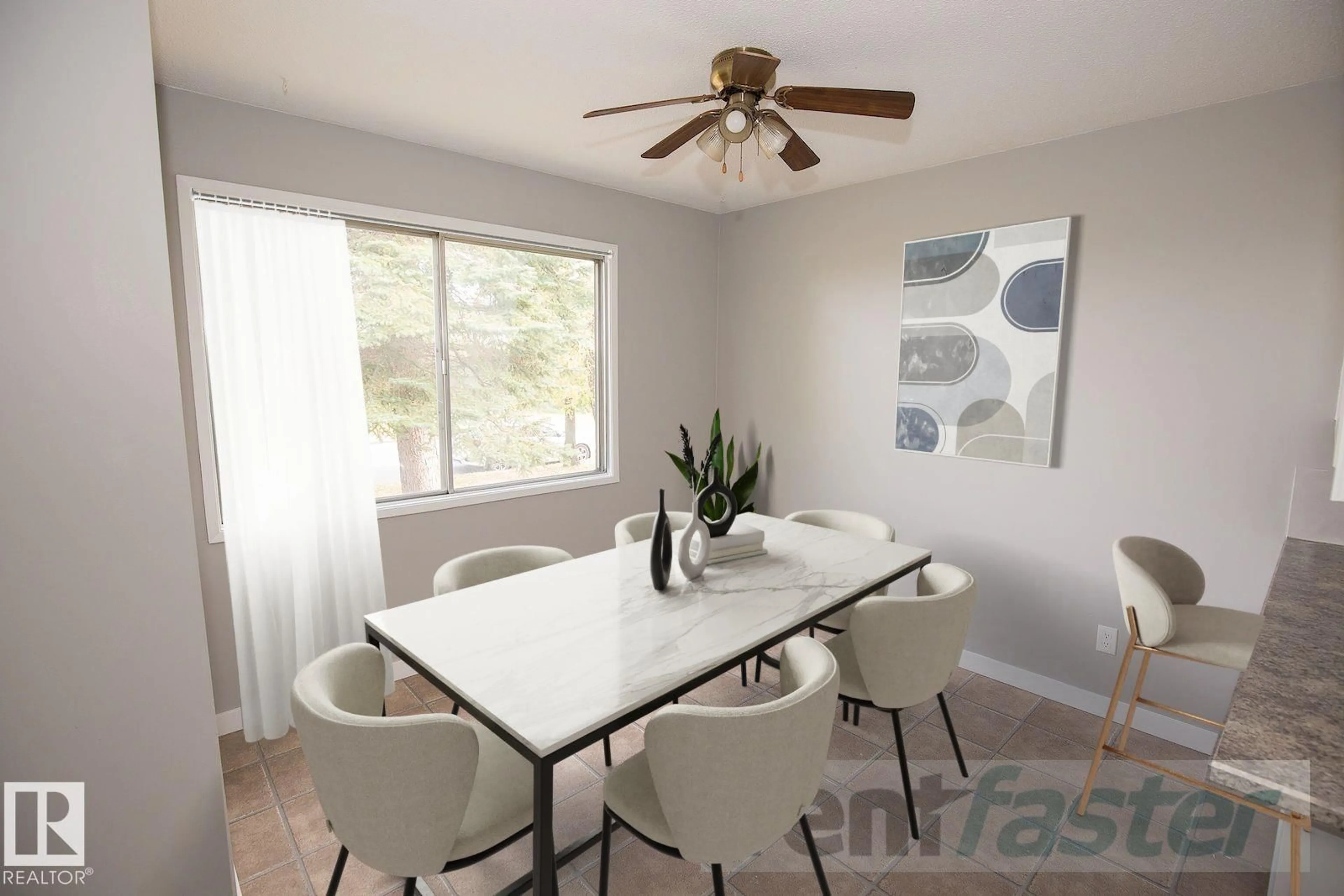 Dining room, wood/laminate floor for NW - 12730 113A ST, Edmonton Alberta T5E5B3