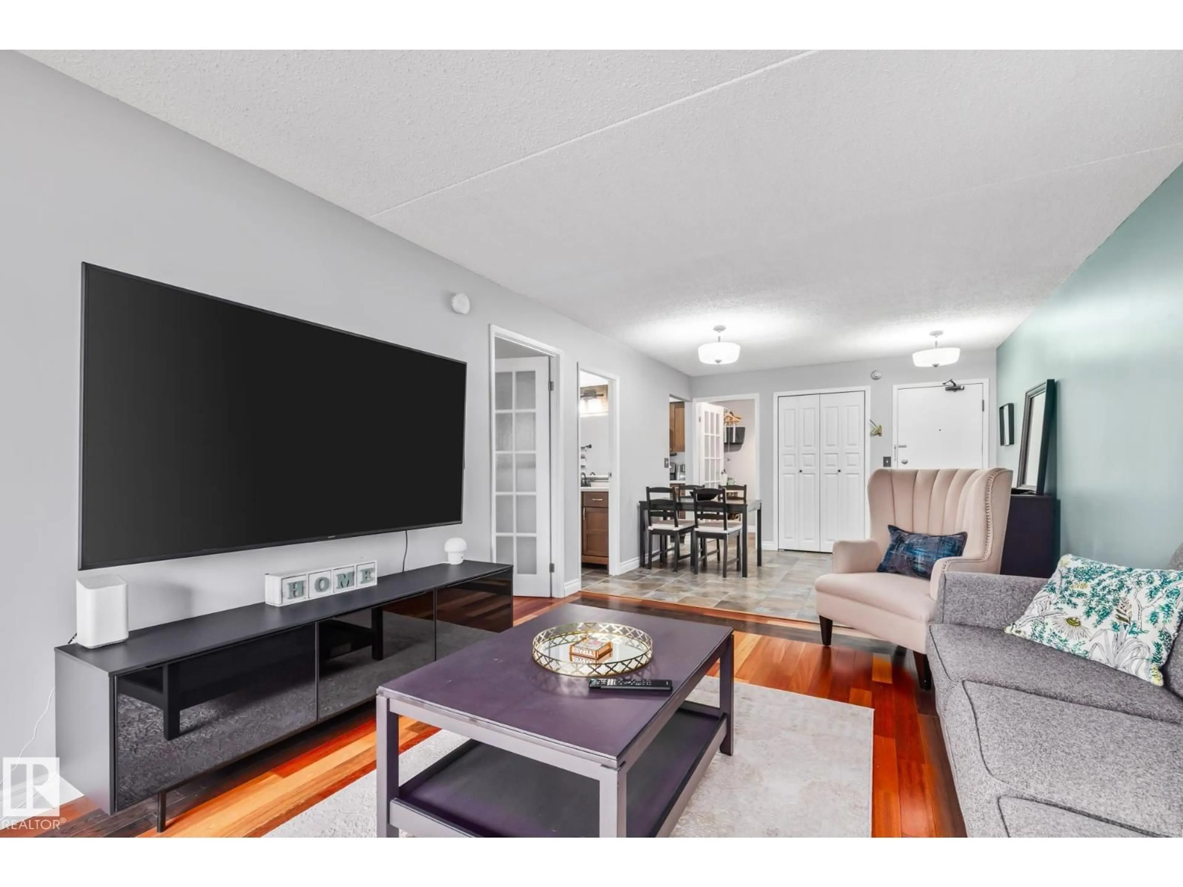 Living room with furniture, unknown for 508 9917 110 ST NW, Edmonton Alberta T5K2N4