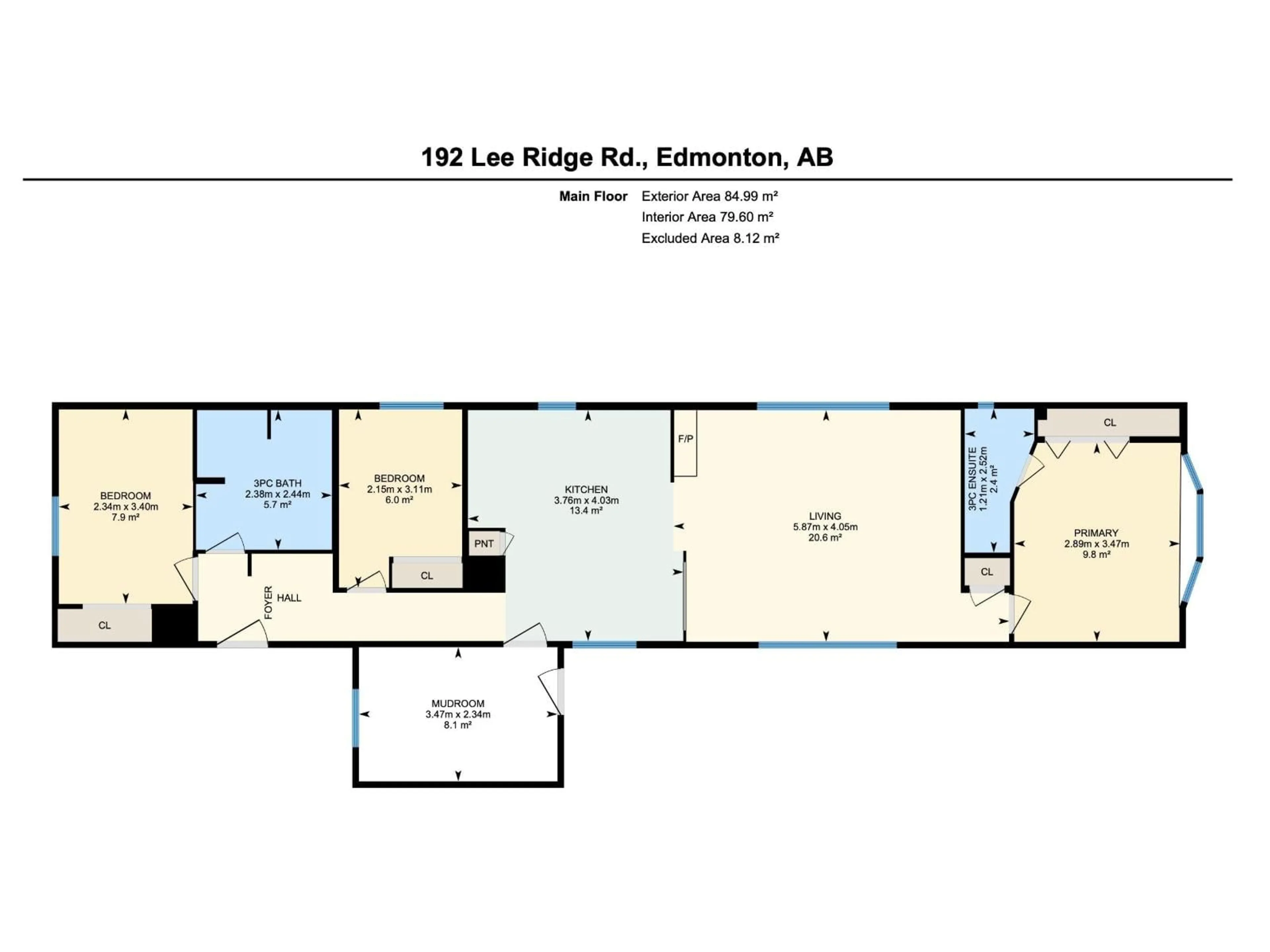 Floor plan for 192 LEE RIDGE RD, Edmonton Alberta T6K0M9