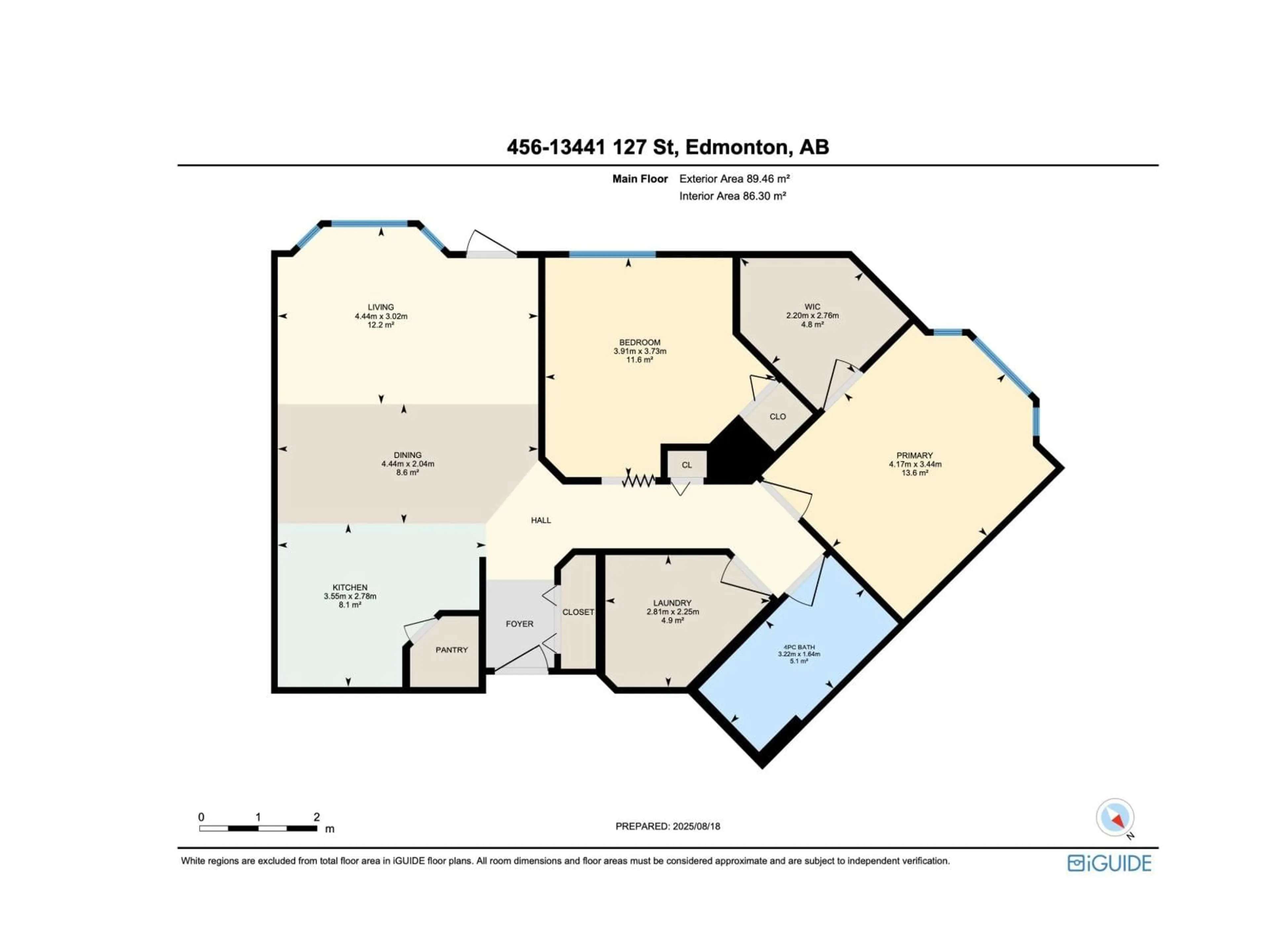Floor plan for #456 - 13441 127 ST, Edmonton Alberta T5L5B6