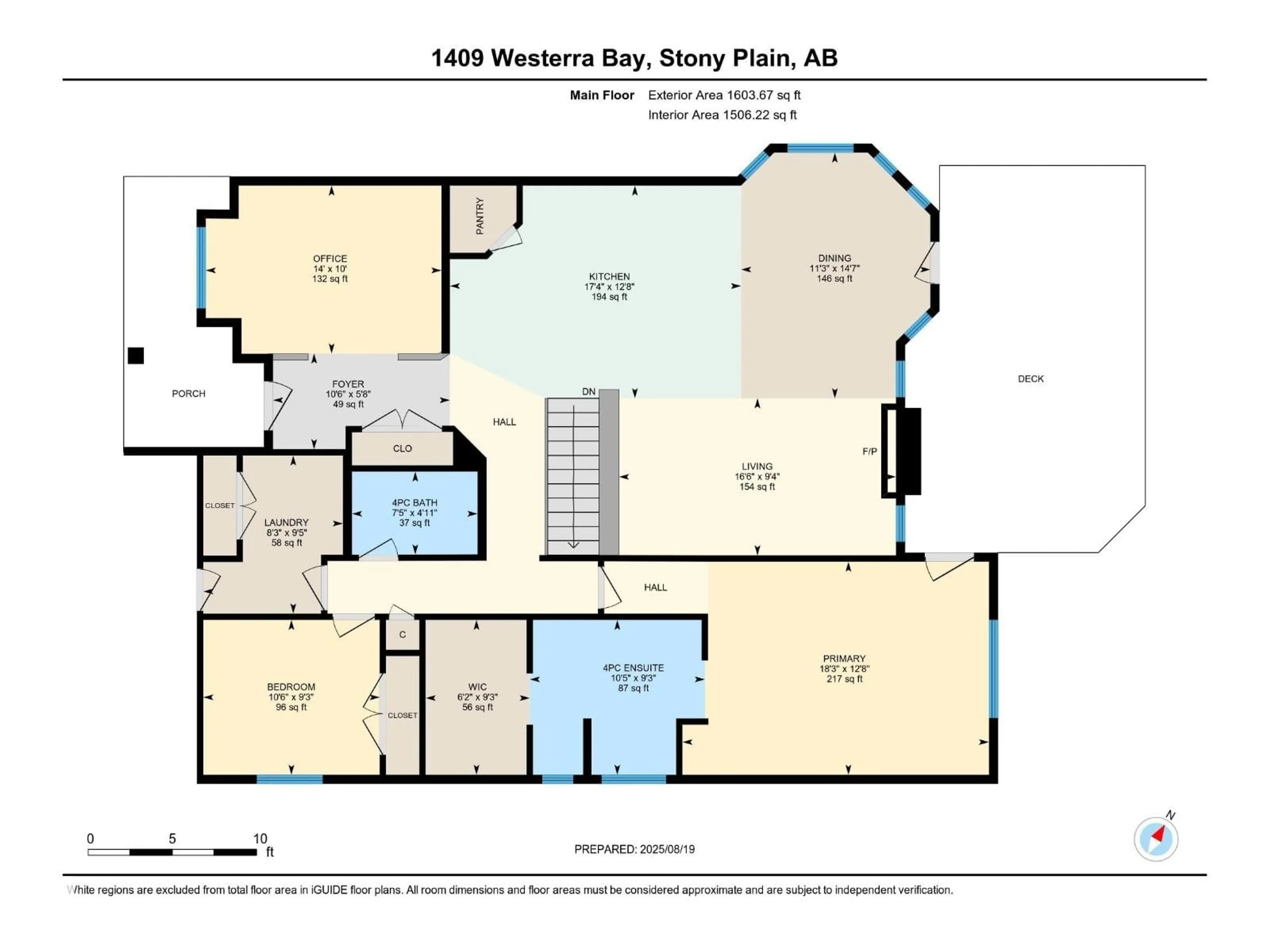 Floor plan for 1409 WESTERRA BA, Stony Plain Alberta T7Z0B3