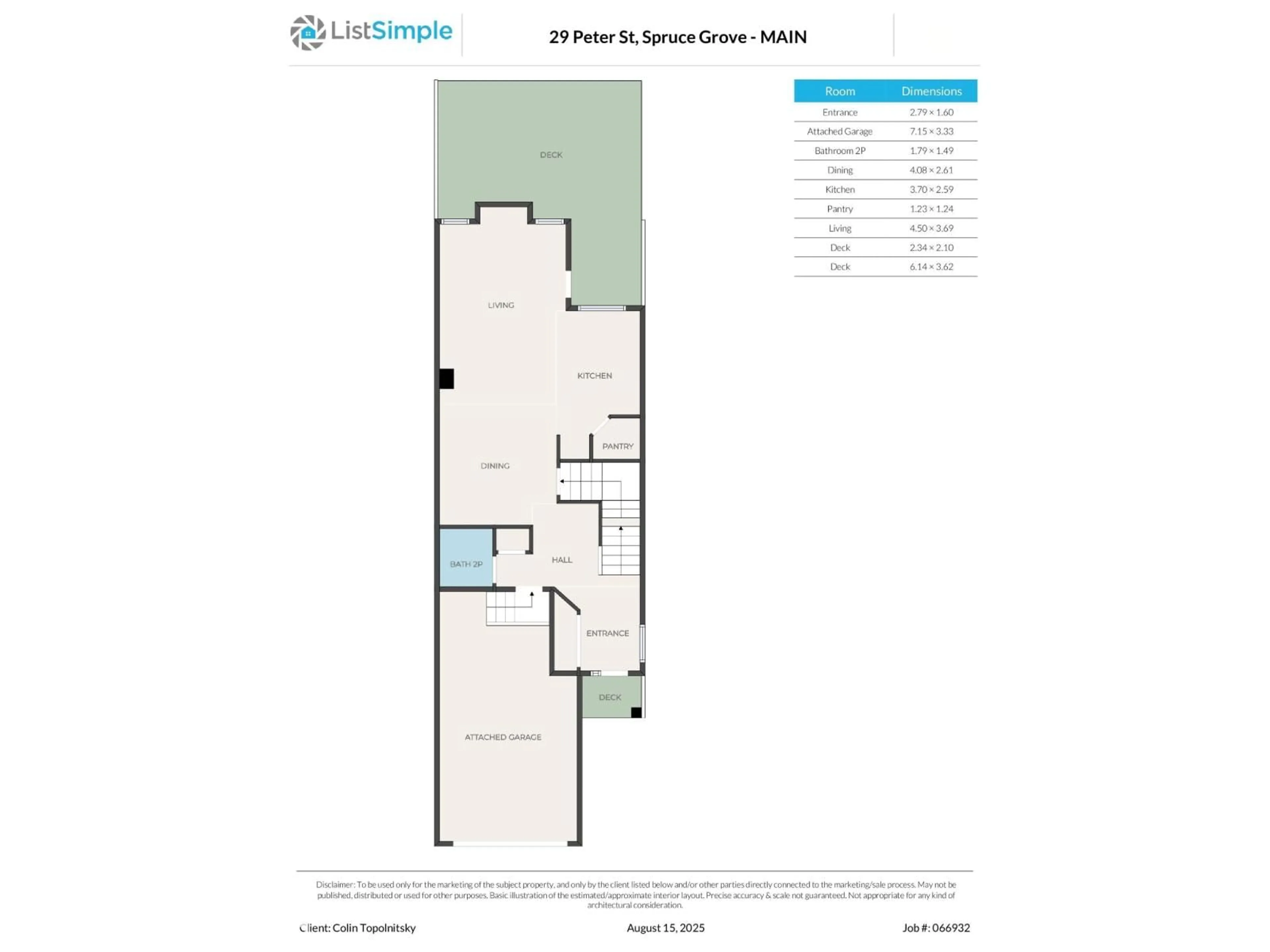 Floor plan for 29 PETER ST, Spruce Grove Alberta T7X0R4