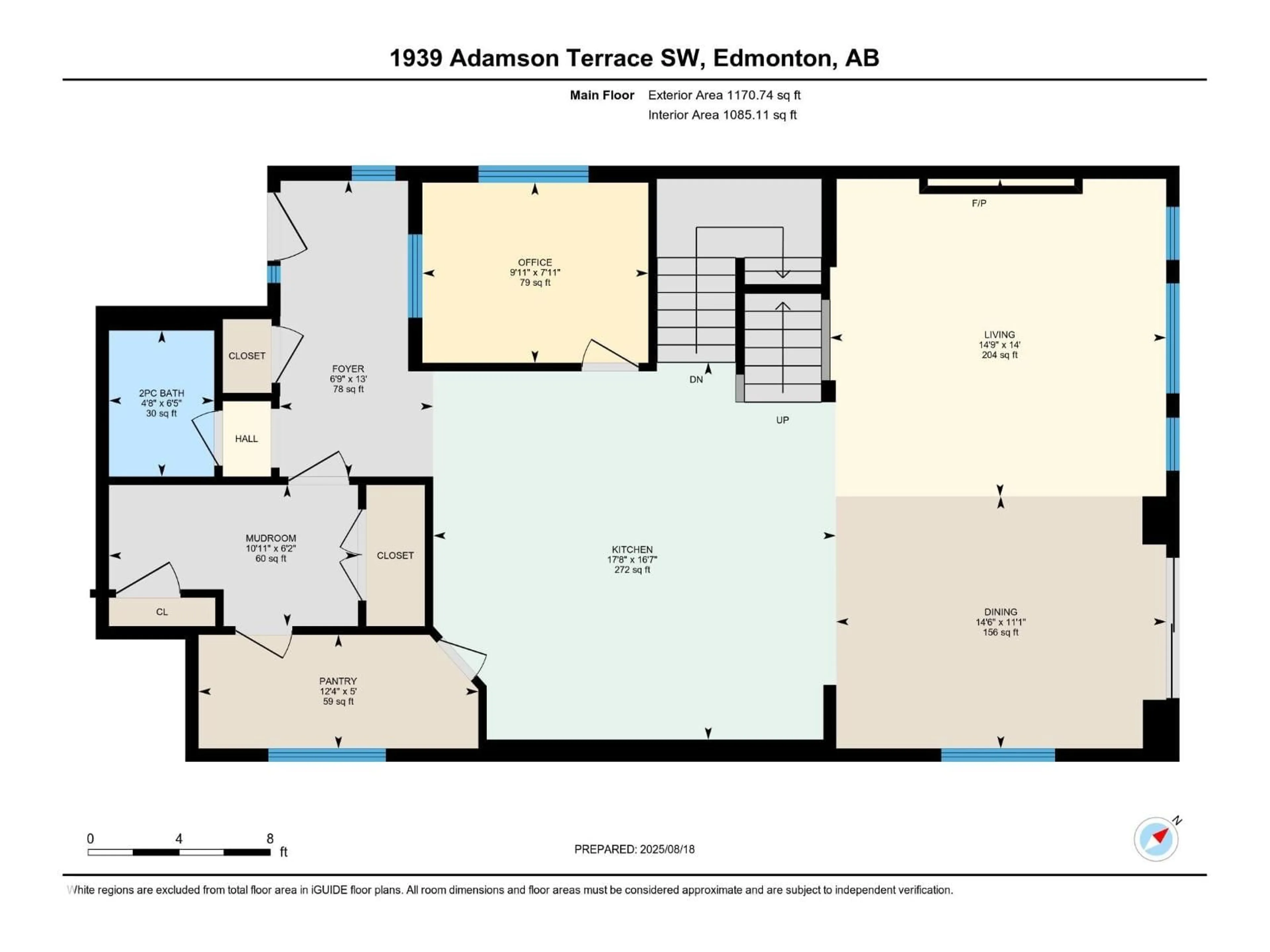 Floor plan for 1939 ADAMSON TC, Edmonton Alberta T6W2N7