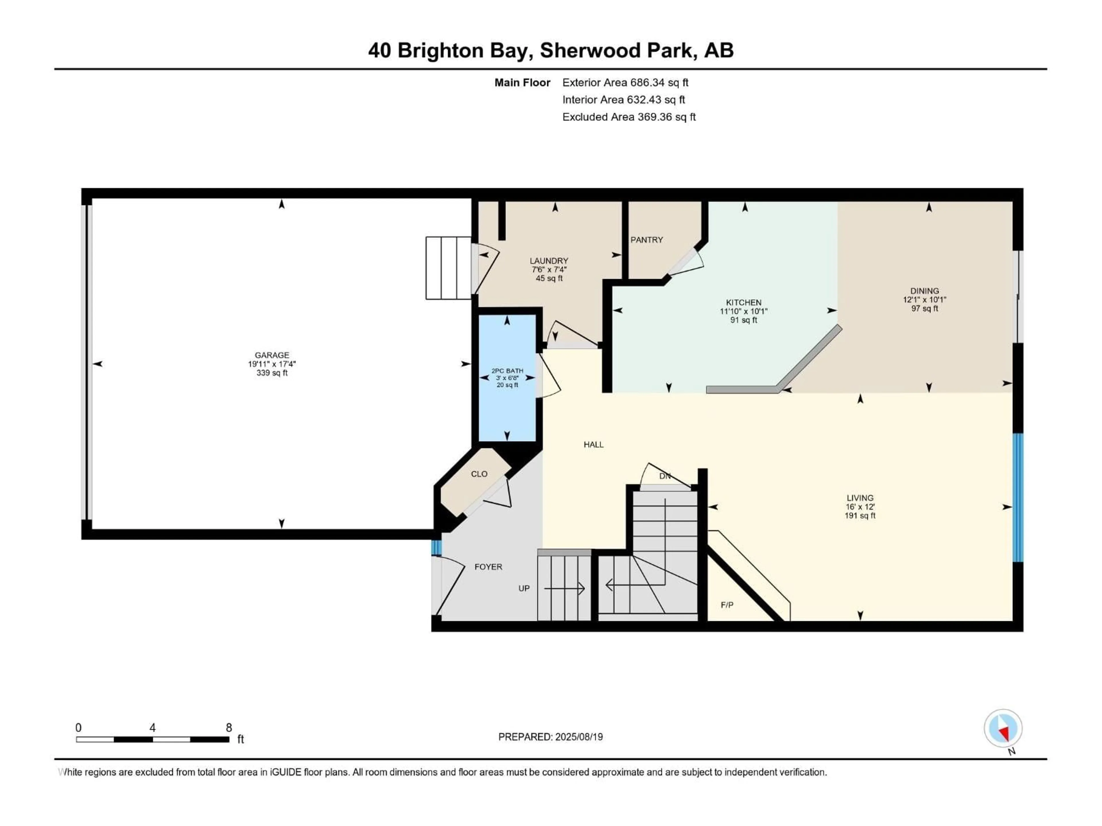 Floor plan for 40 BRIGHTON BA, Sherwood Park Alberta T8H2C3