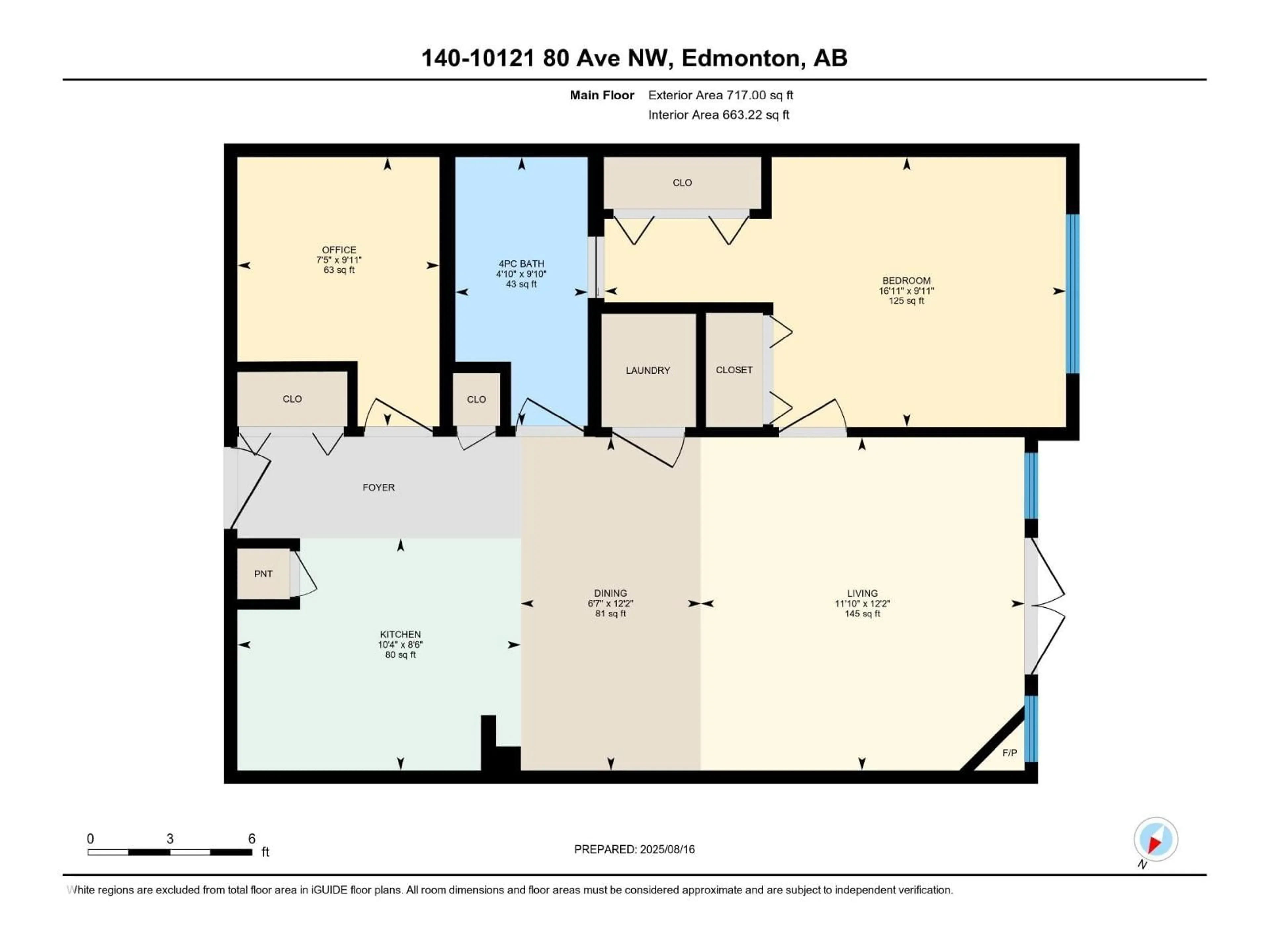 Floor plan for #140 - 10121 80 AV, Edmonton Alberta T6B0E9
