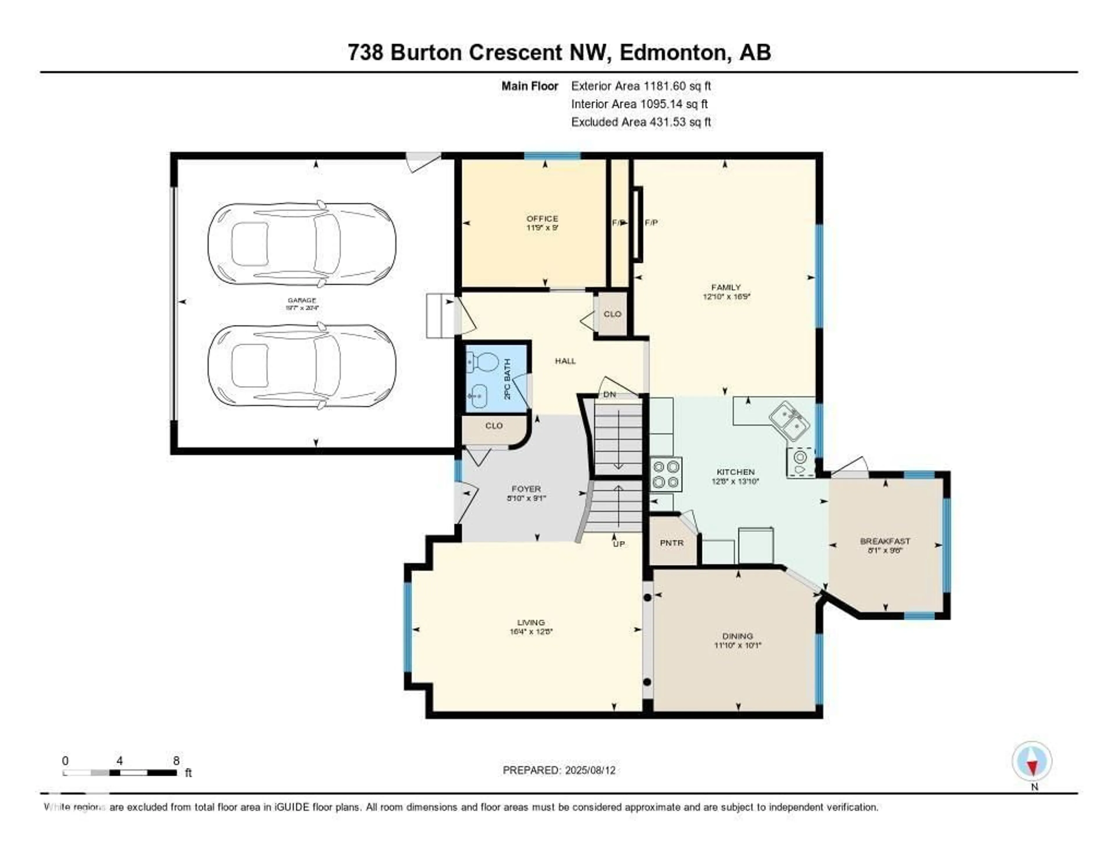 Floor plan for 738 BURTON CR, Edmonton Alberta T6R2J3