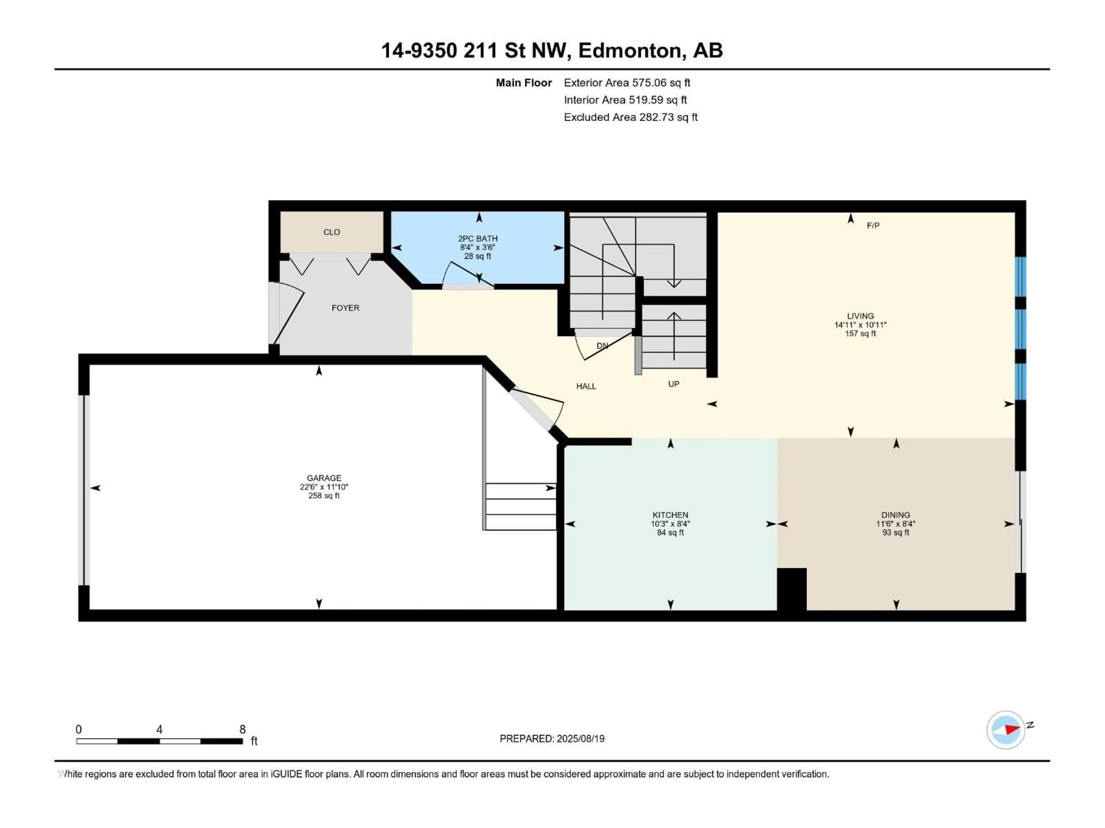 Floor plan for #14 - 9350 211 ST, Edmonton Alberta T5T4T8