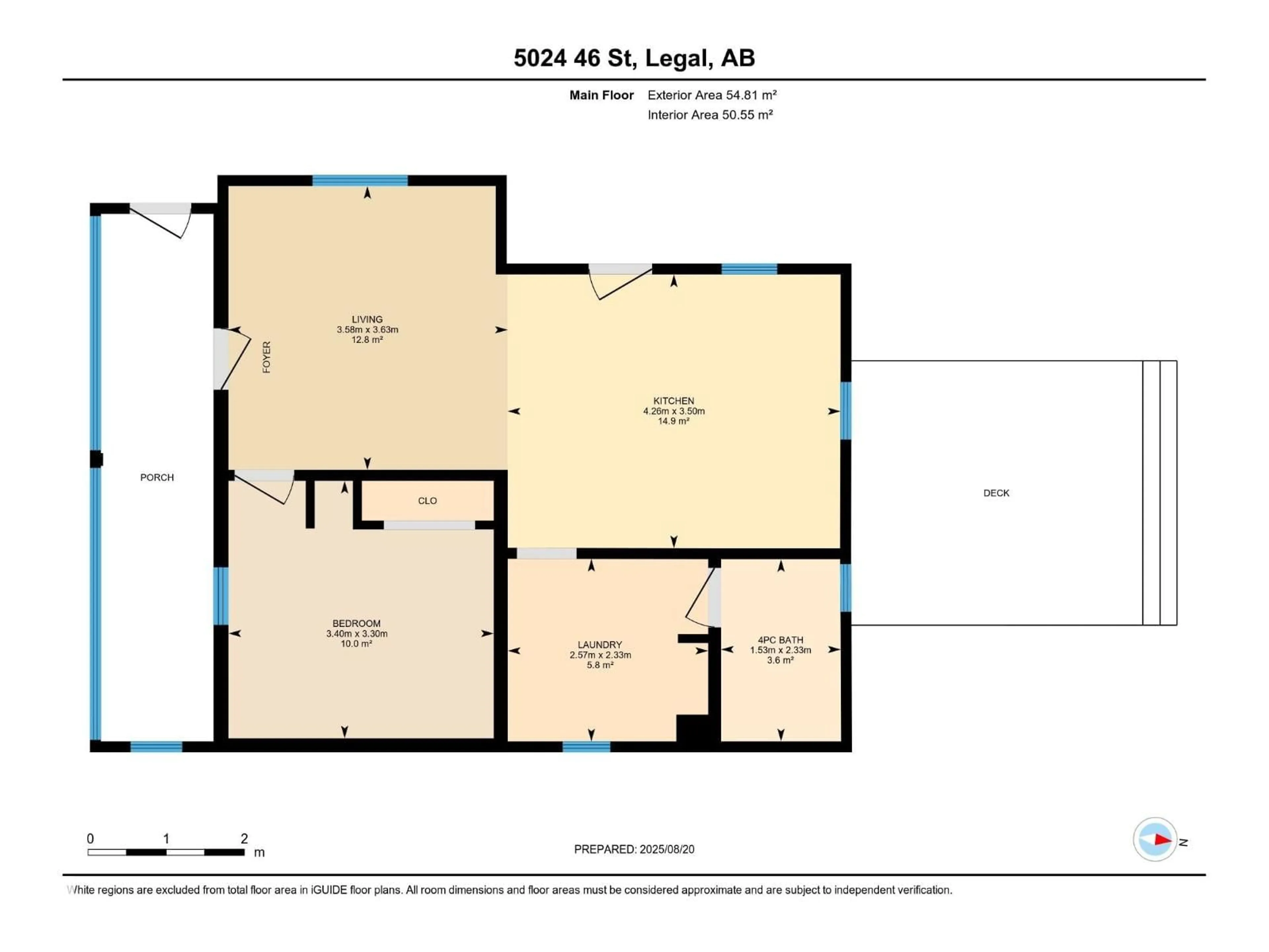 Floor plan for 5024 46 ST, Legal Alberta T0G1L0