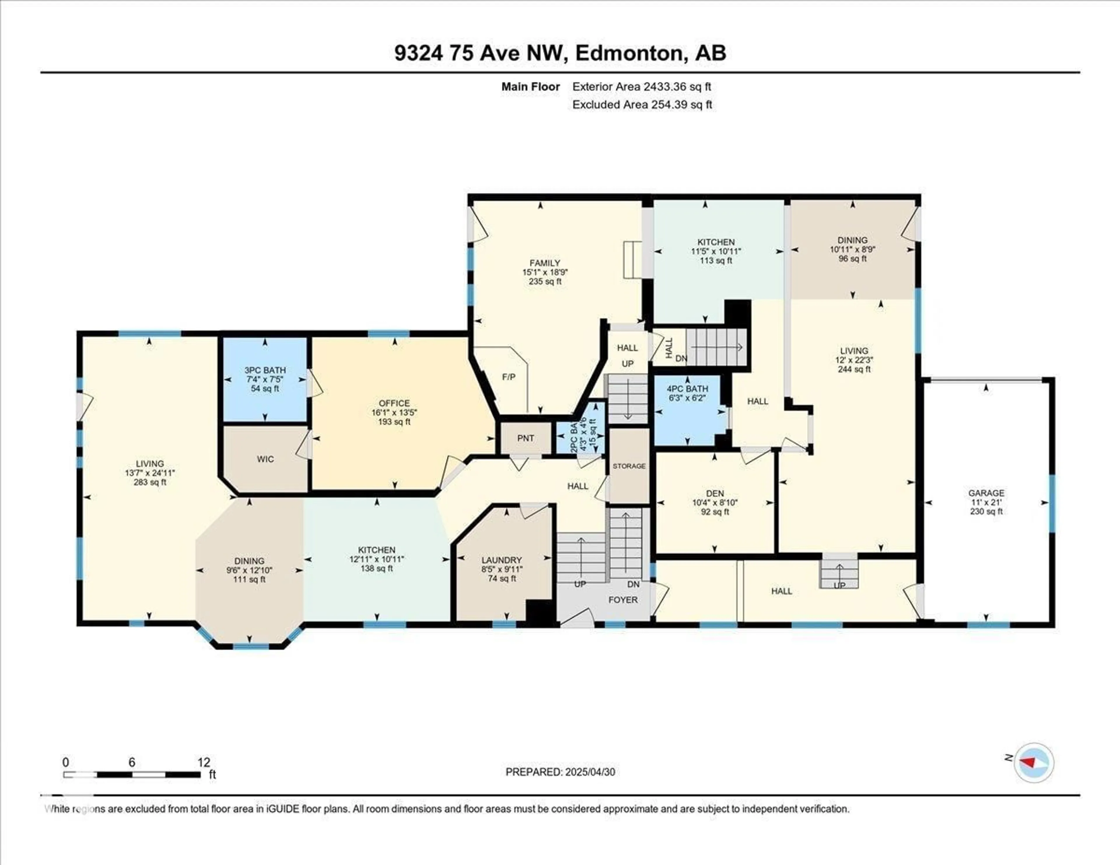 Floor plan for 9324 75 AV, Edmonton Alberta T6E1H2