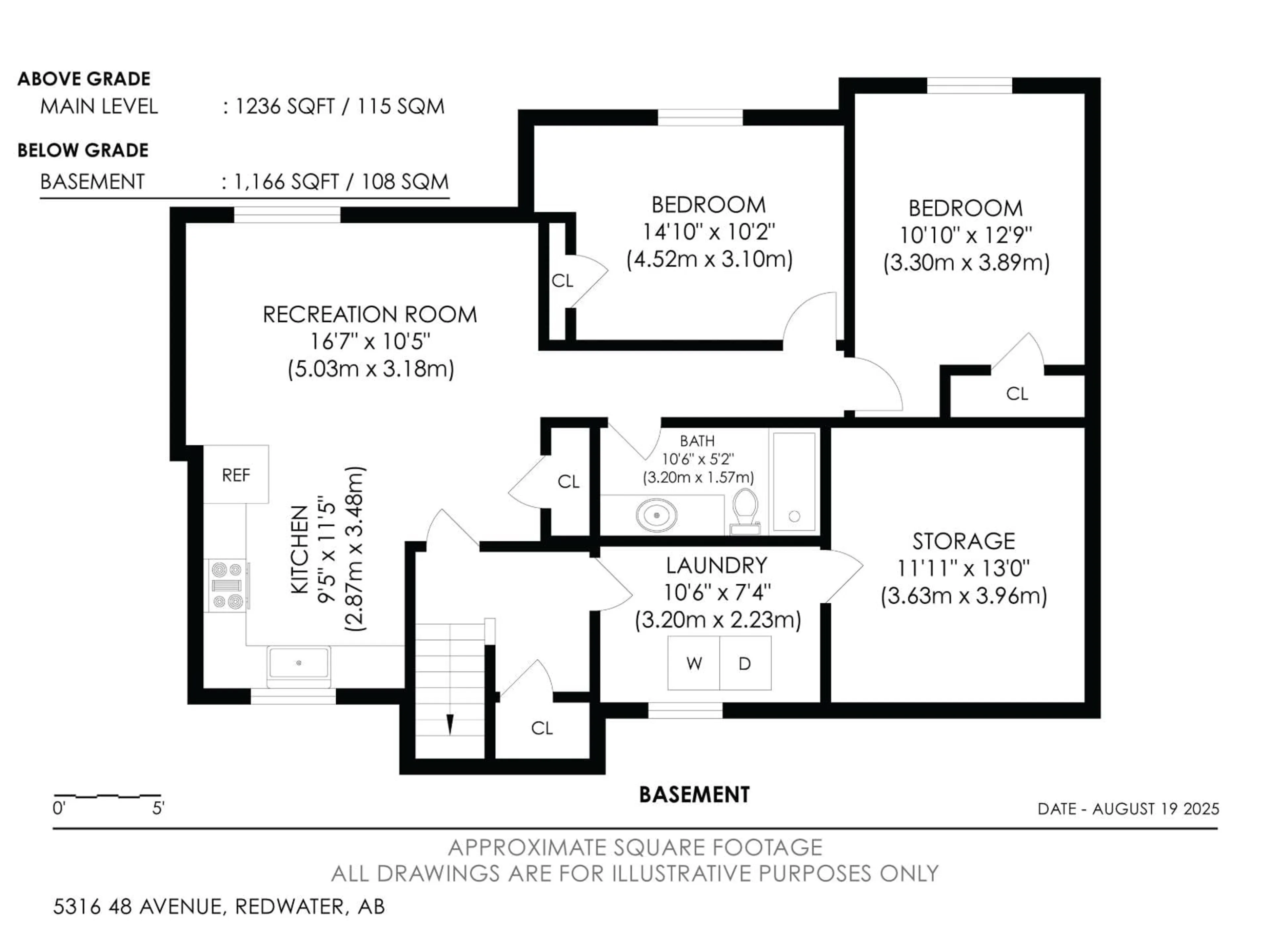 Floor plan for 5316 48 AV, Redwater Alberta T0A2W0