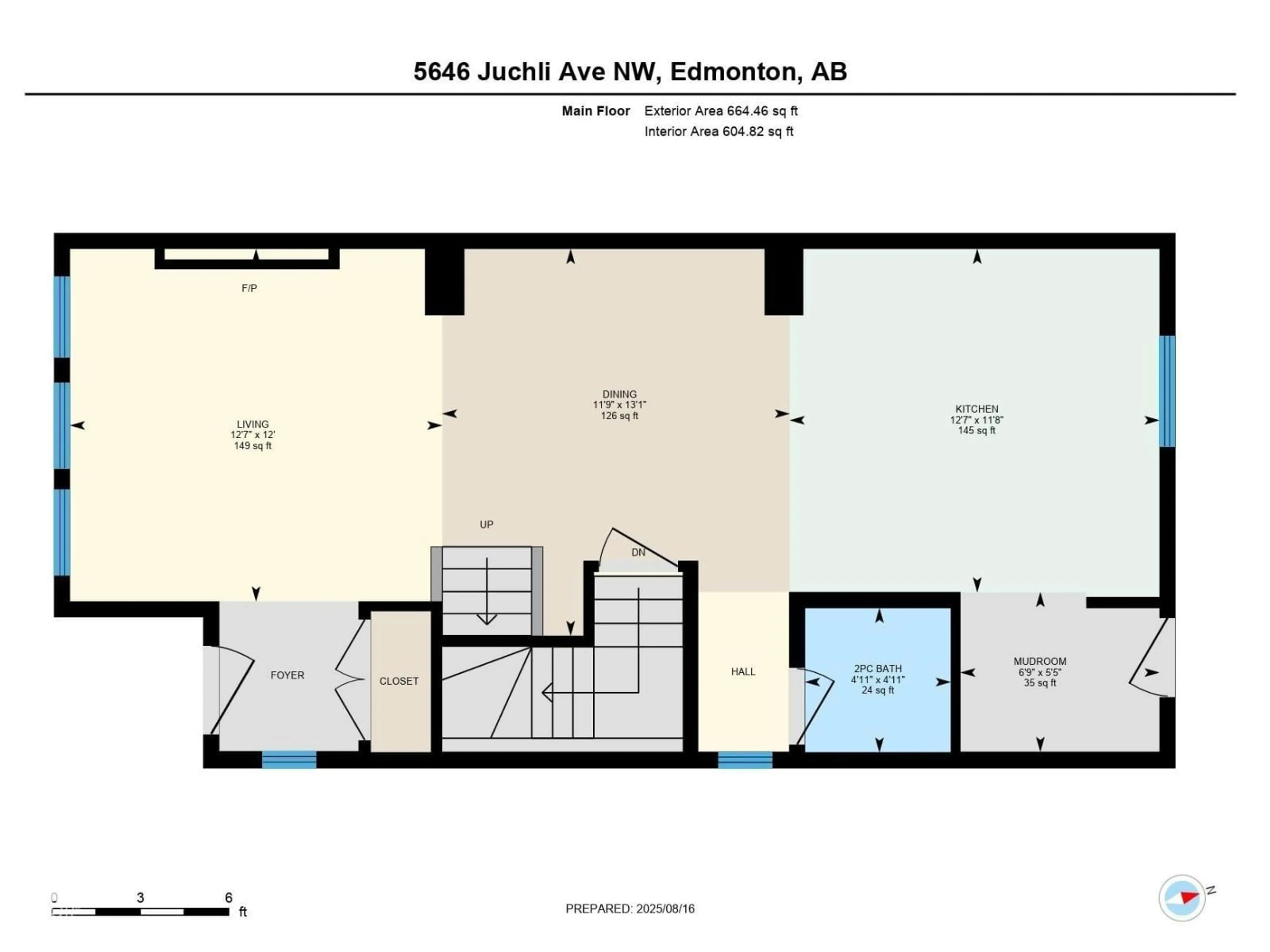 Floor plan for 5646 JUCHLI AV, Edmonton Alberta T5E6X5