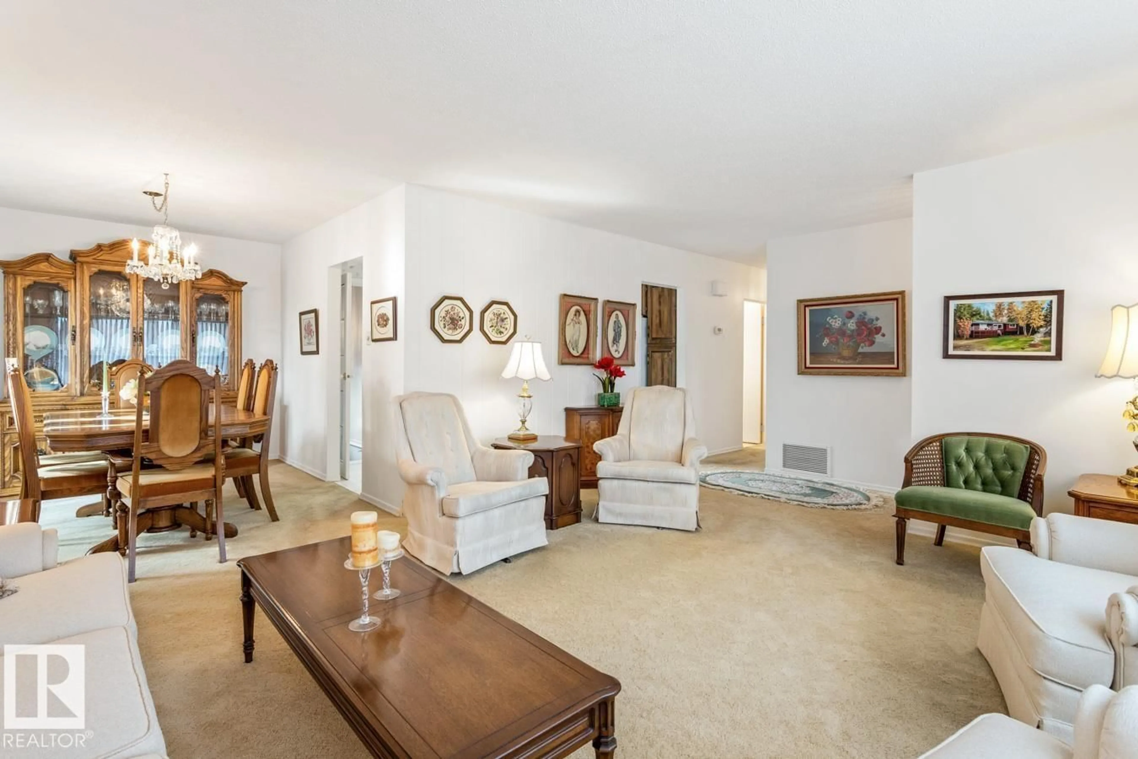 Living room with furniture, unknown for 14503 80 AV, Edmonton Alberta T5R3K5