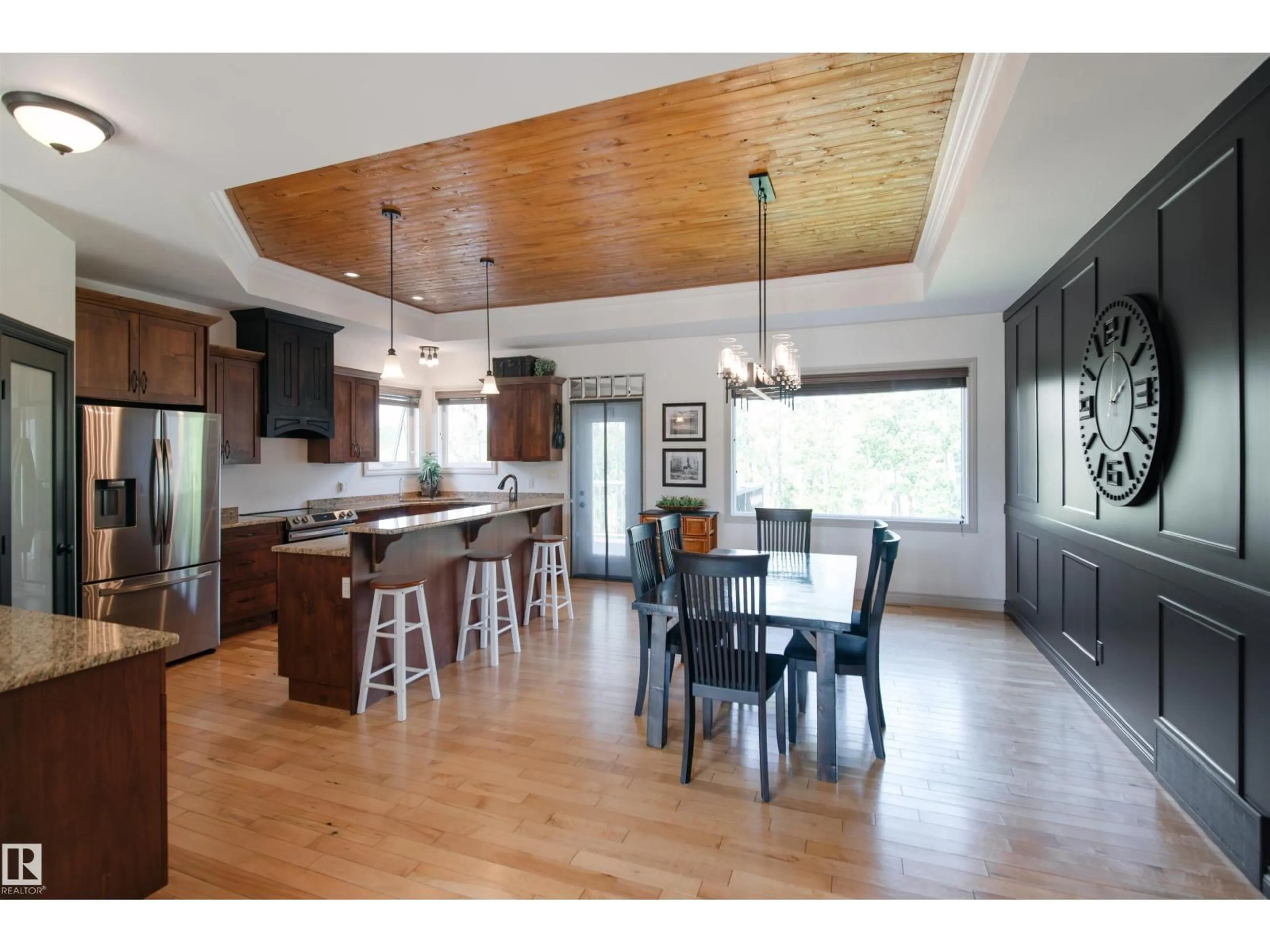 Open concept kitchen, wood/laminate floor for 6 - 61120 RR 465, Rural Bonnyville M.D. Alberta T9N2G9