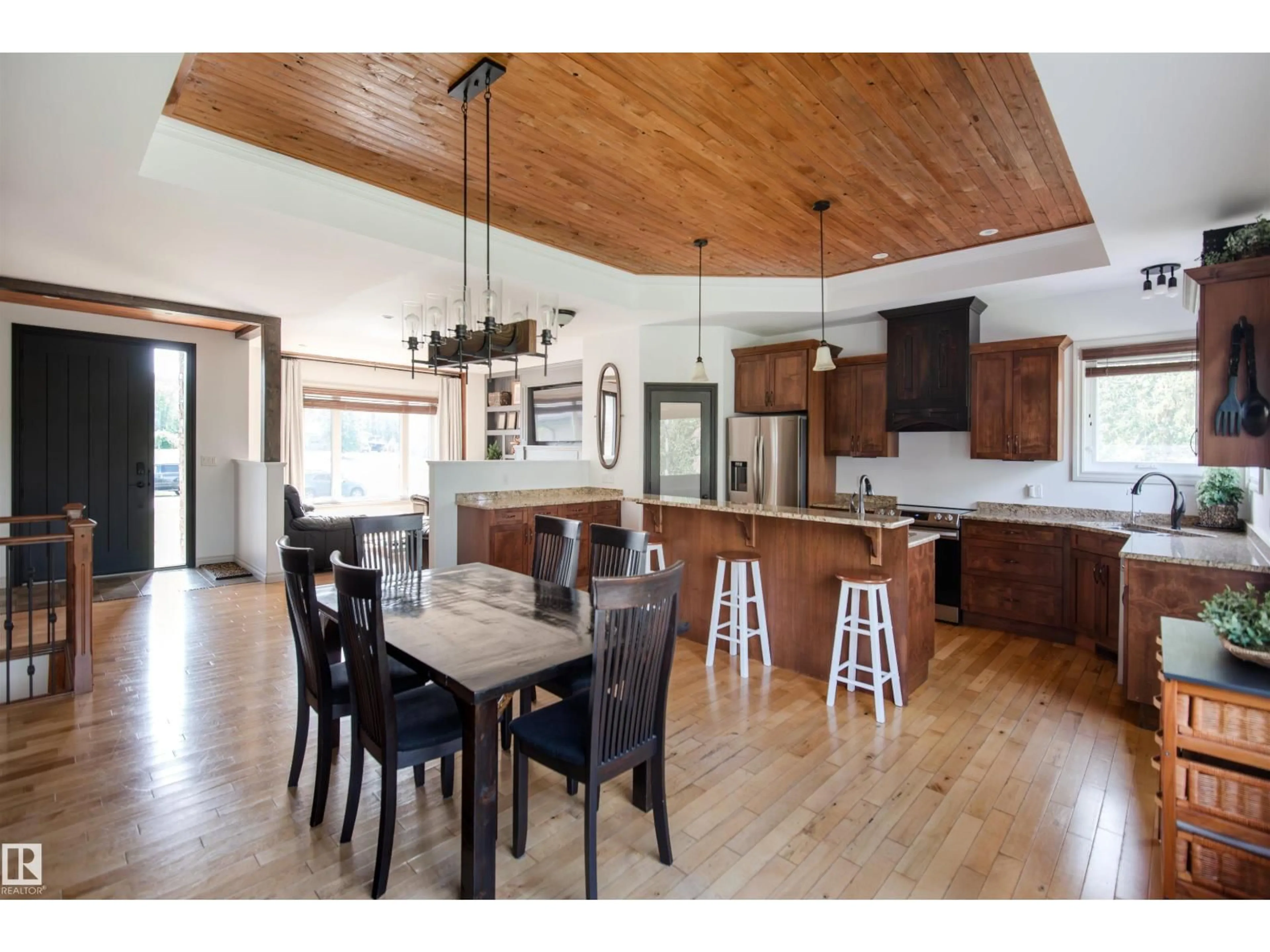 Open concept kitchen, wood/laminate floor for 6 - 61120 RR 465, Rural Bonnyville M.D. Alberta T9N2G9